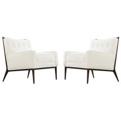Paul McCobb for Directional Lounge Walnut Frame Chairs in Bouclé, 1950s