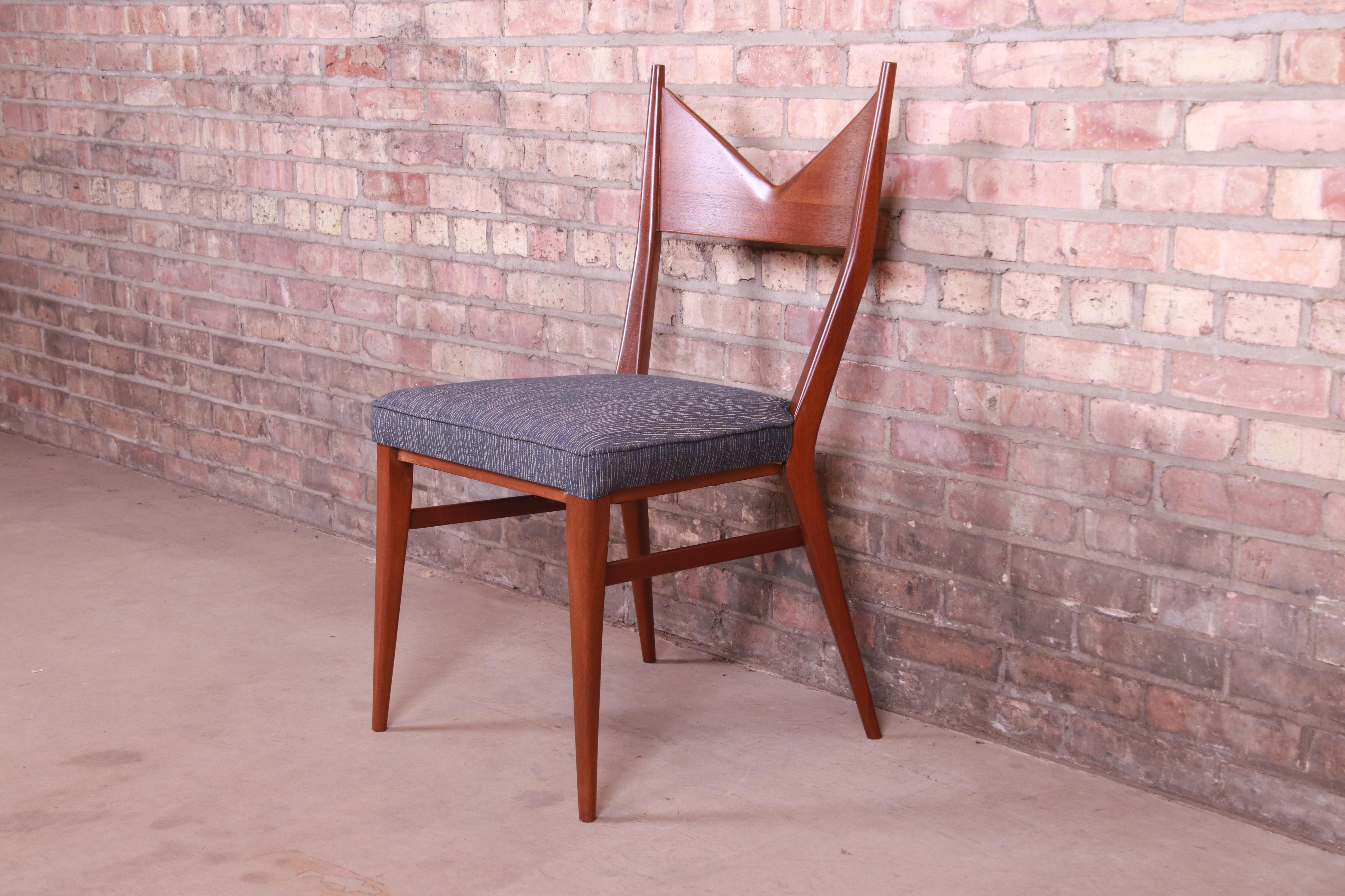 Paul McCobb for Directional Mahogany Bowtie Dining Chairs, Fully Restored For Sale 4