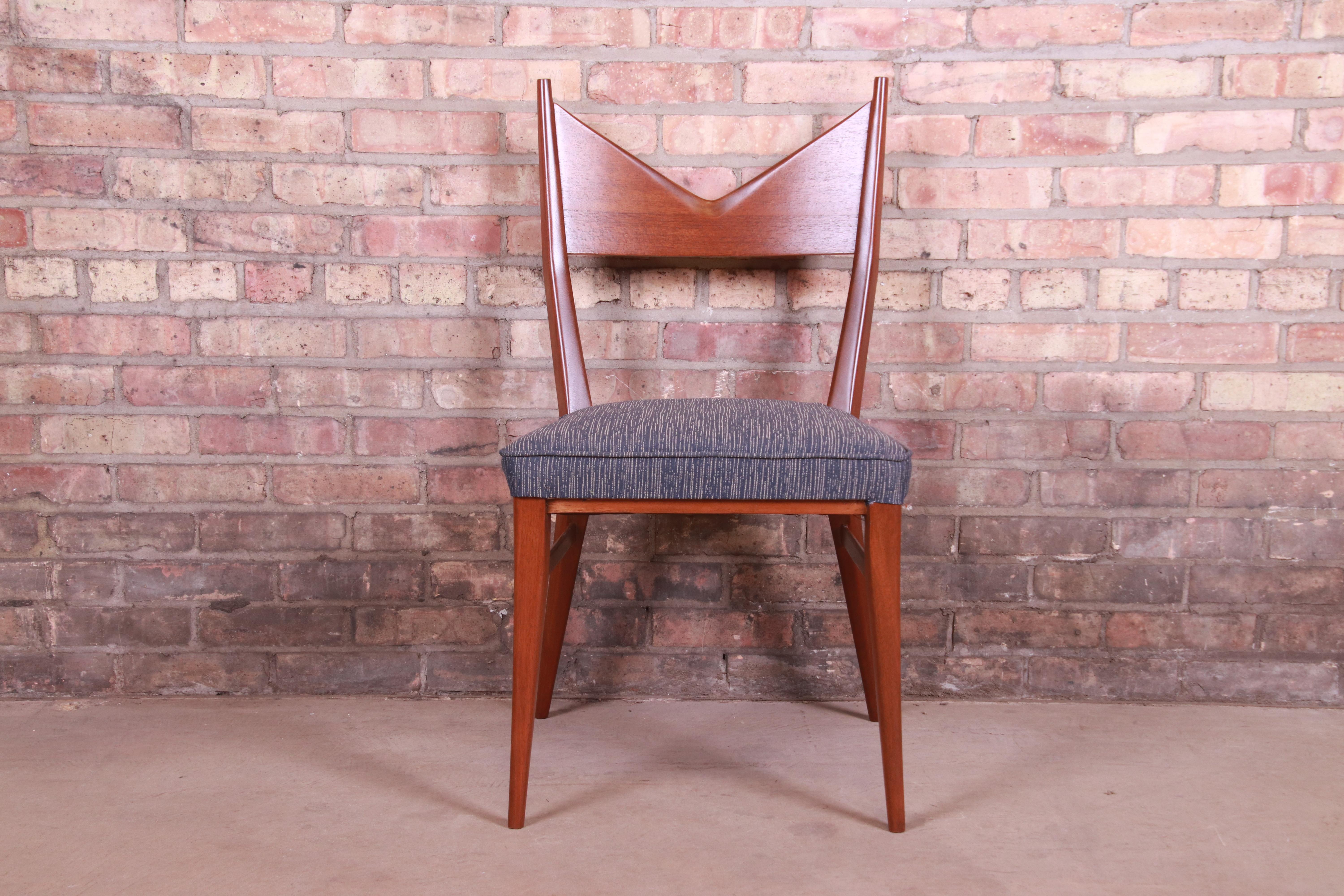 Paul McCobb for Directional Mahogany Bowtie Dining Chairs, Fully Restored For Sale 2