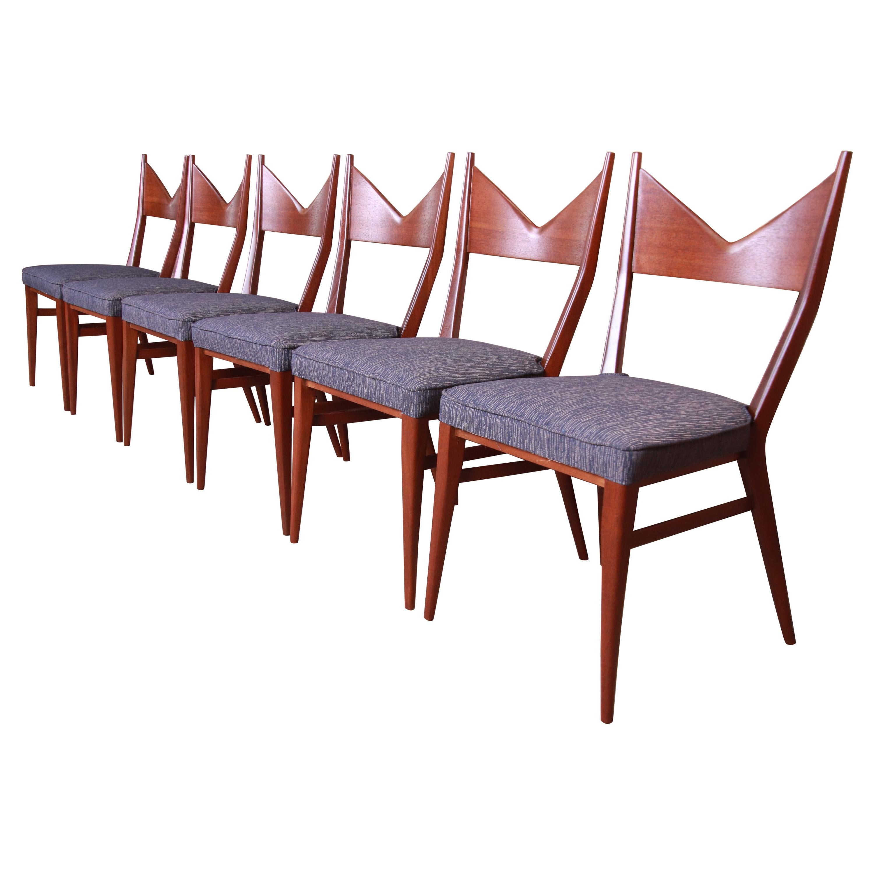 Paul McCobb for Directional Mahogany Bowtie Dining Chairs, Fully Restored