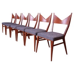 Vintage Paul McCobb for Directional Mahogany Bowtie Dining Chairs, Fully Restored