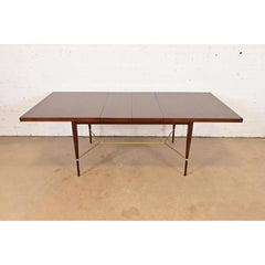 Paul McCobb for Directional Mahogany & Brass Extension Dining Table, Refinished