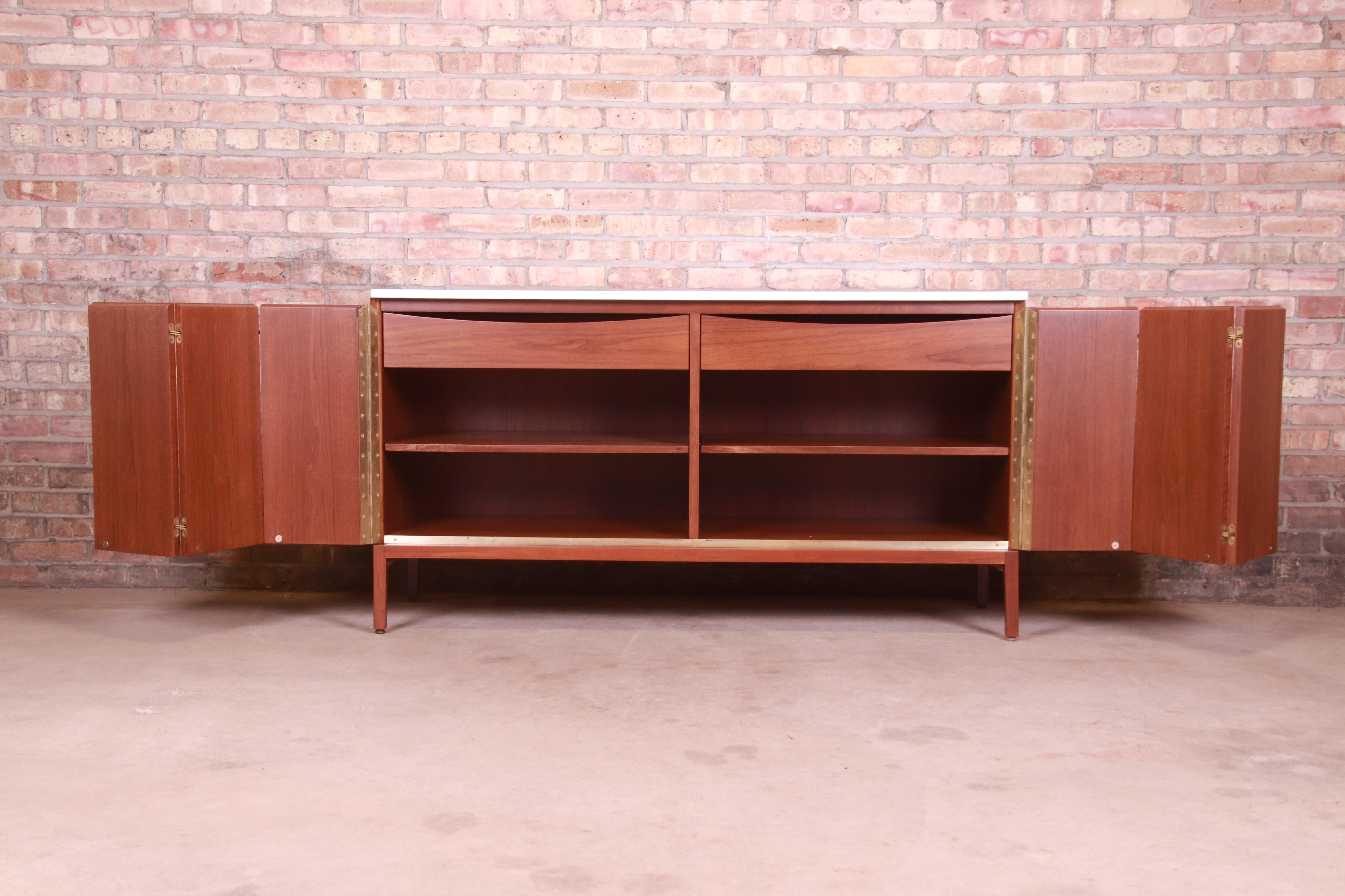 Paul McCobb for Directional Mahogany Credenza or Bar Cabinet, Newly Refinished 3