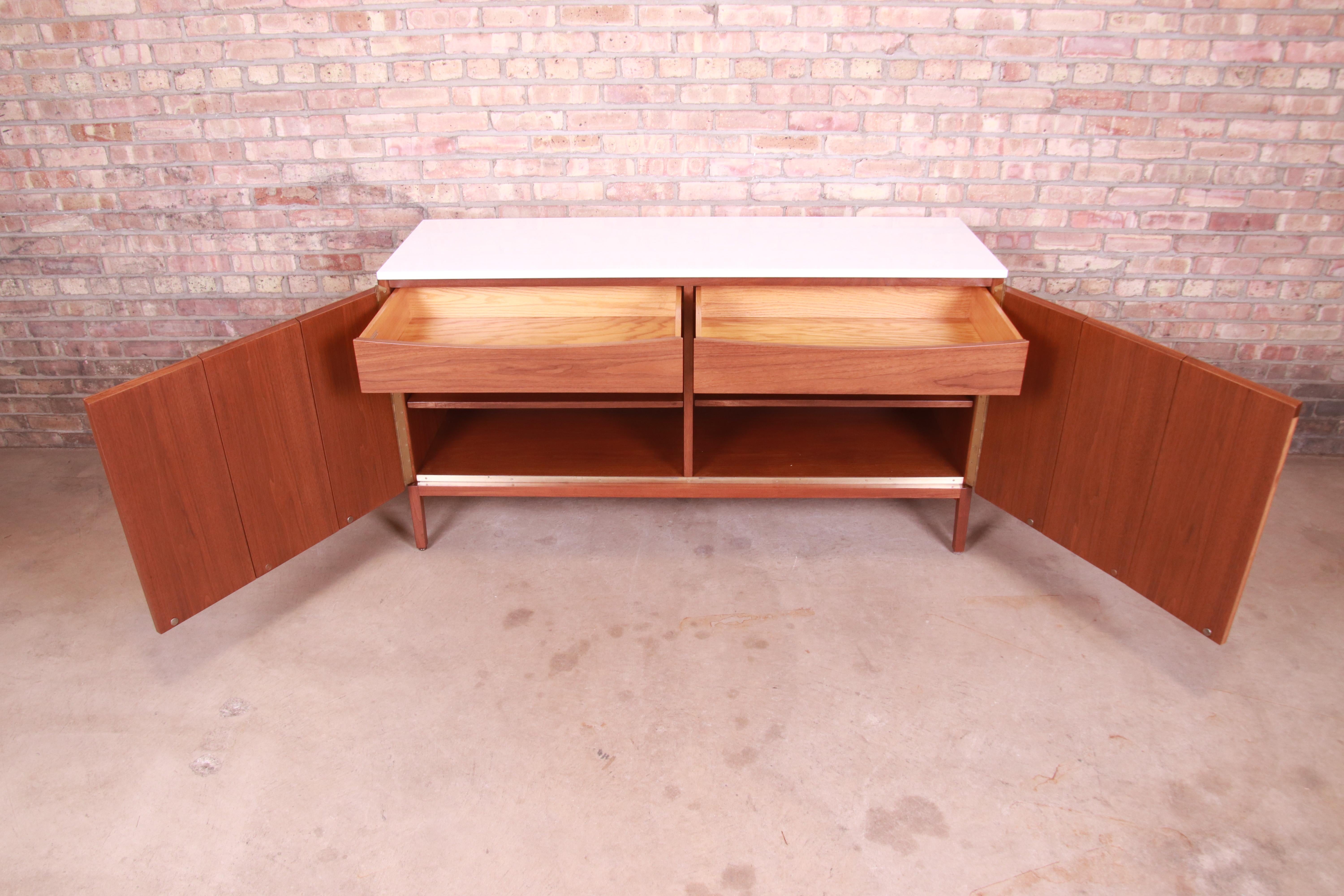 Paul McCobb for Directional Mahogany Credenza or Bar Cabinet, Newly Refinished 4