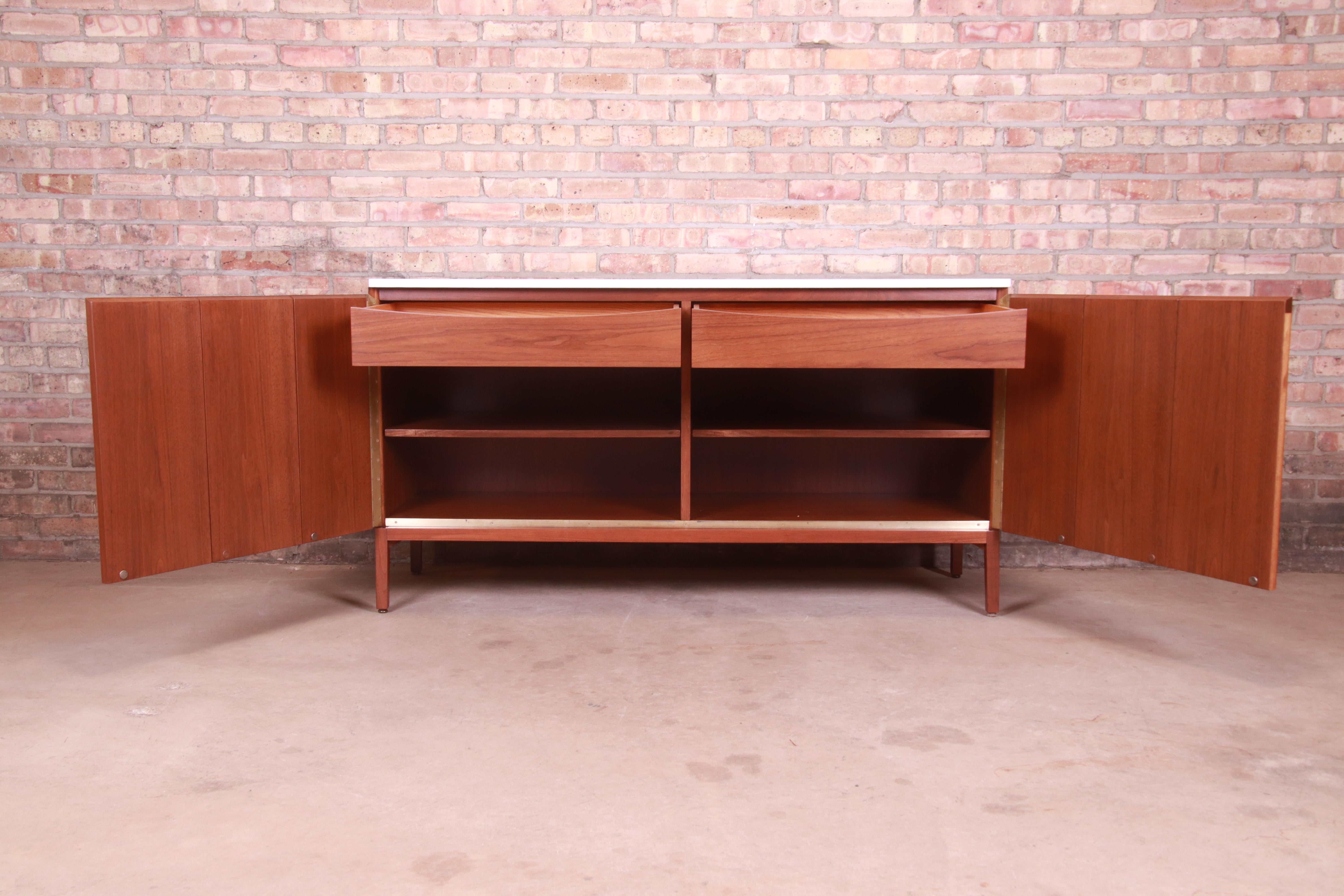 Paul McCobb for Directional Mahogany Credenza or Bar Cabinet, Newly Refinished 5