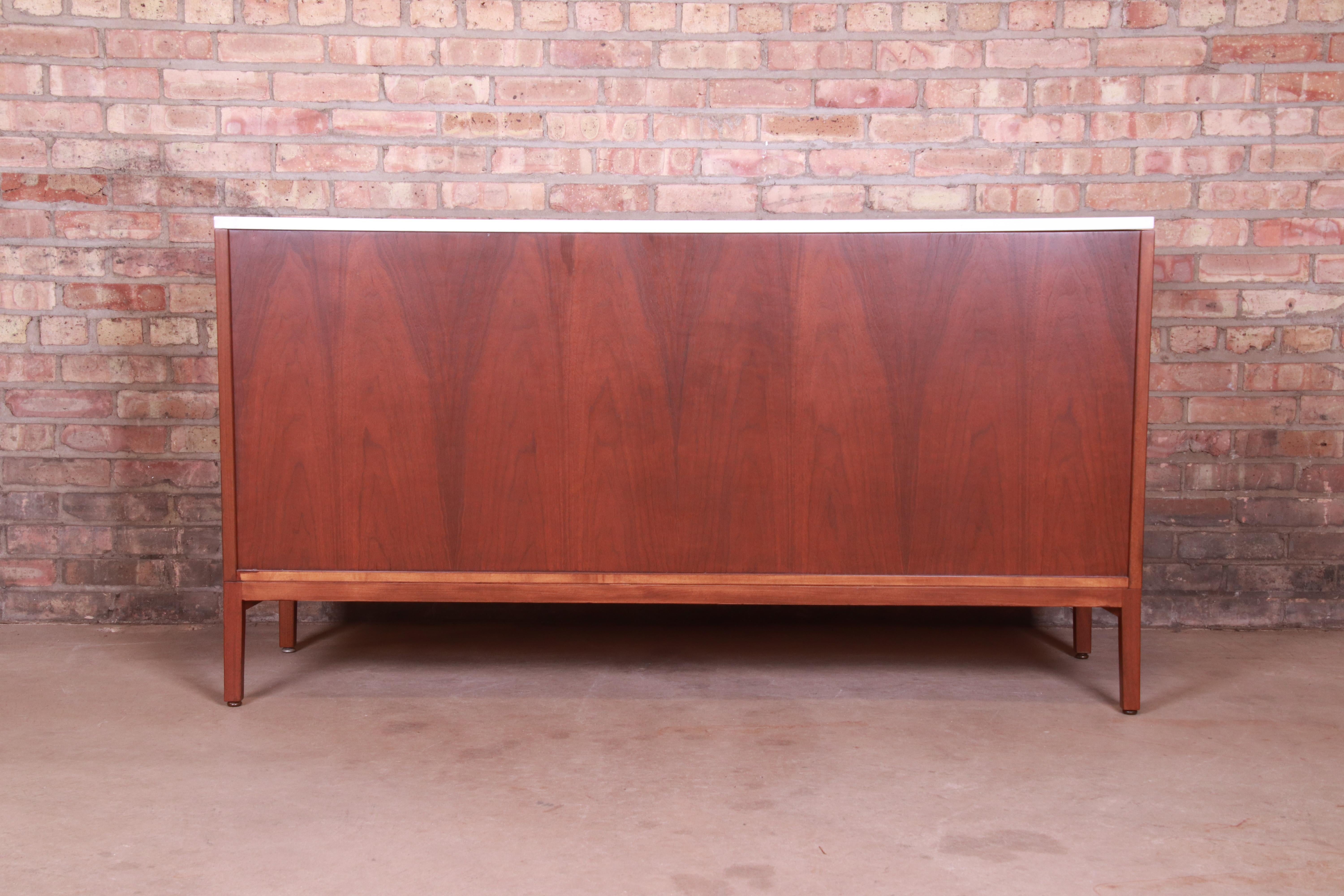 Paul McCobb for Directional Mahogany Credenza or Bar Cabinet, Newly Refinished 11