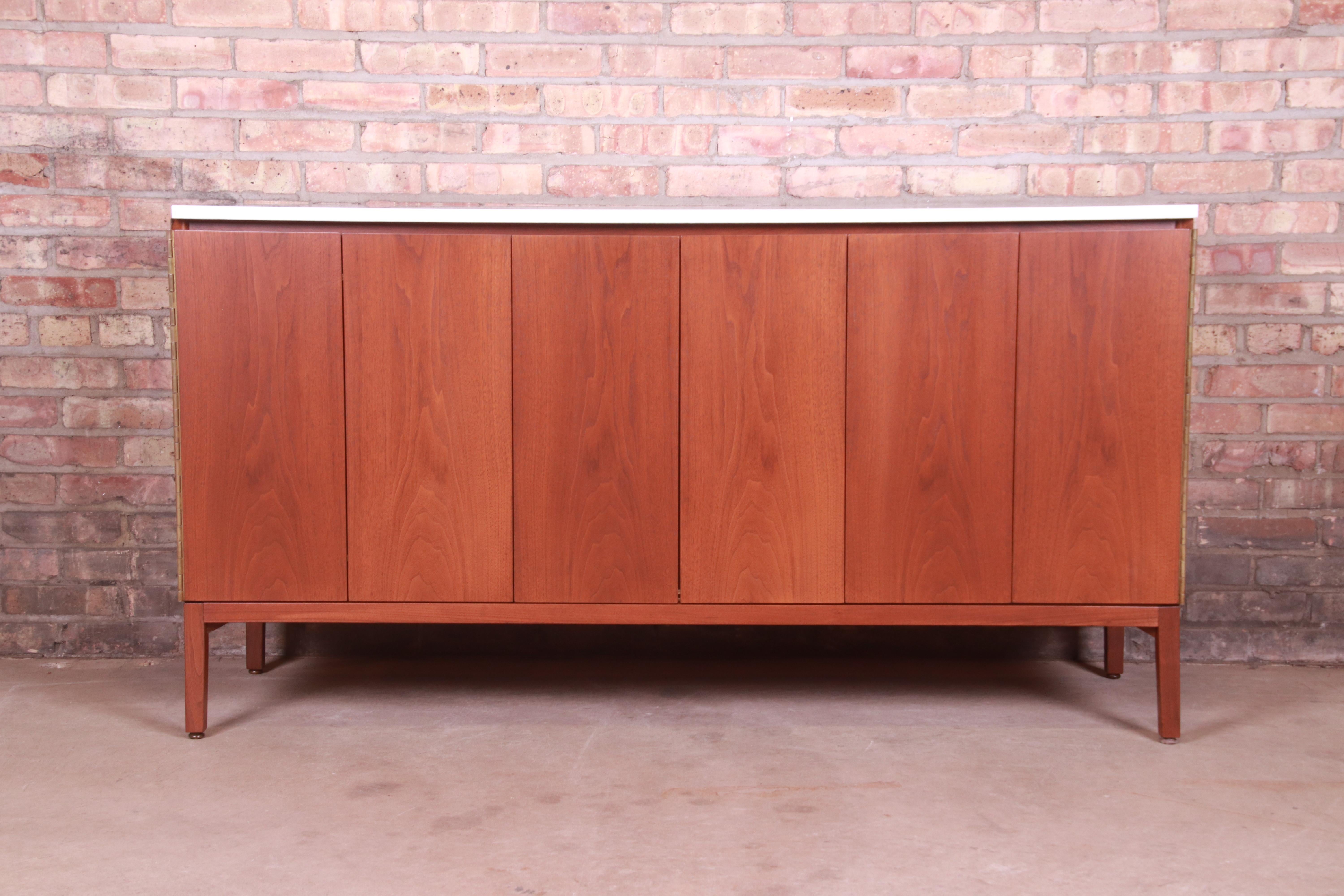 Mid-Century Modern Paul McCobb for Directional Mahogany Credenza or Bar Cabinet, Newly Refinished