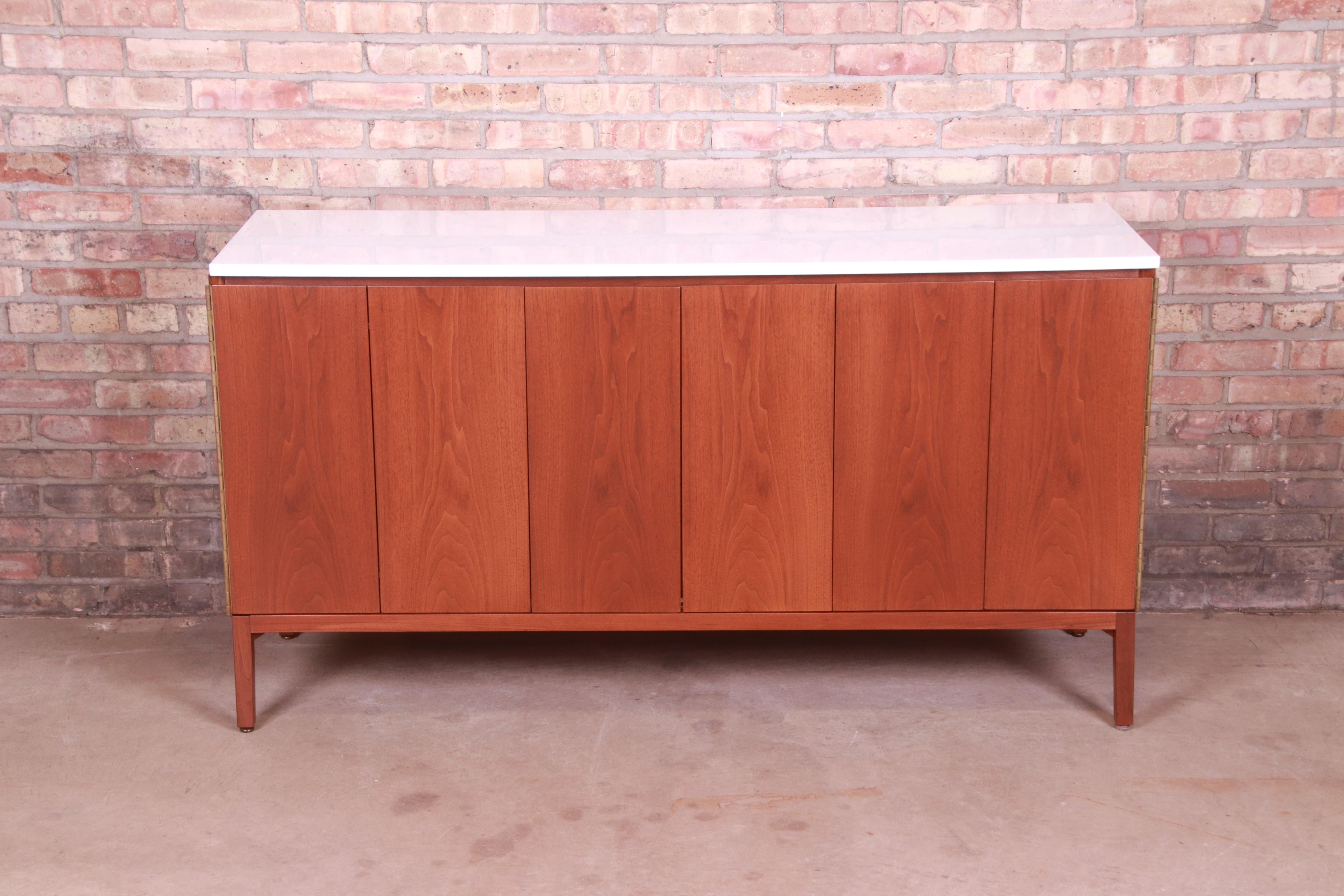 American Paul McCobb for Directional Mahogany Credenza or Bar Cabinet, Newly Refinished