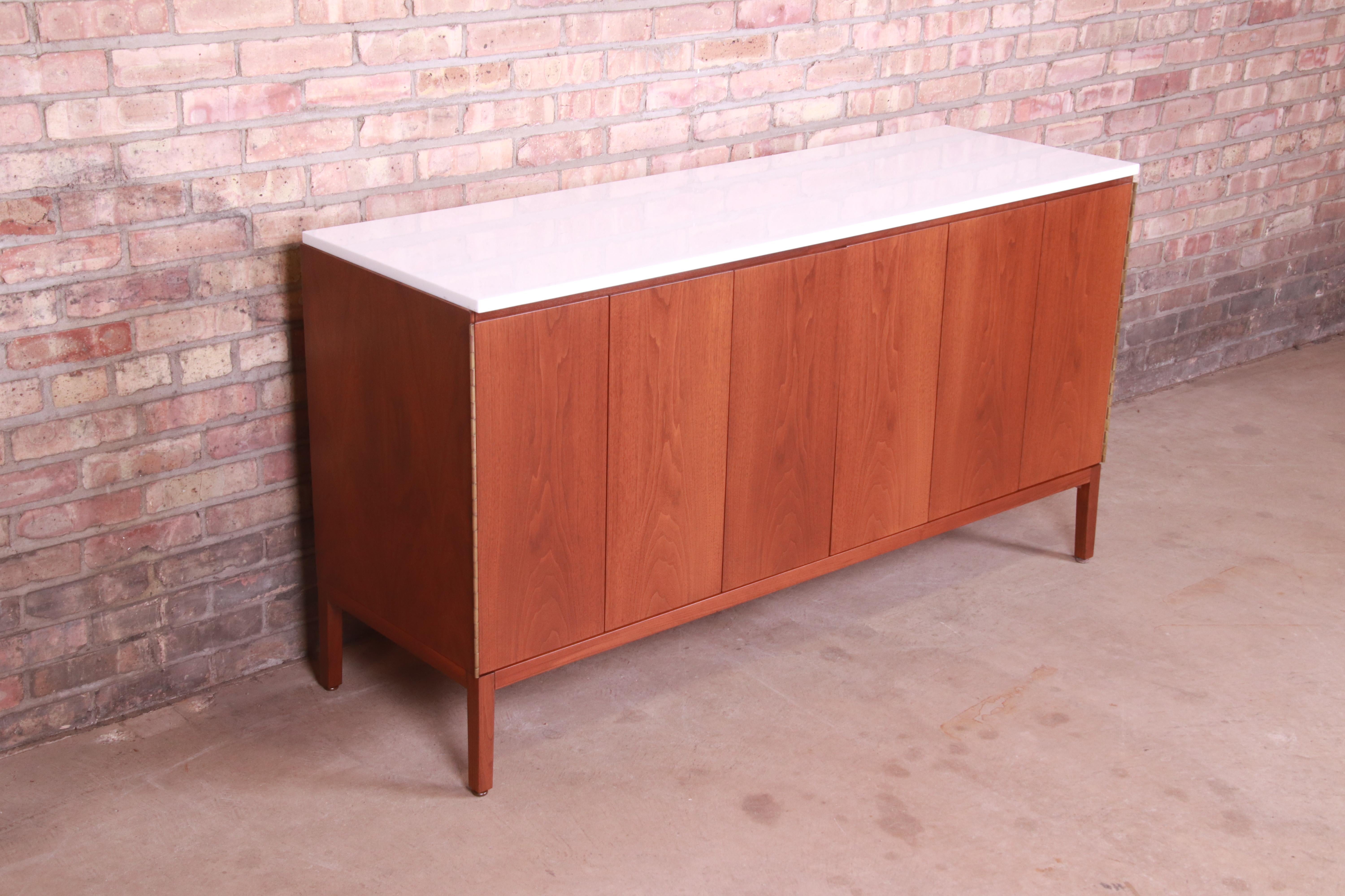 Paul McCobb for Directional Mahogany Credenza or Bar Cabinet, Newly Refinished In Good Condition In South Bend, IN
