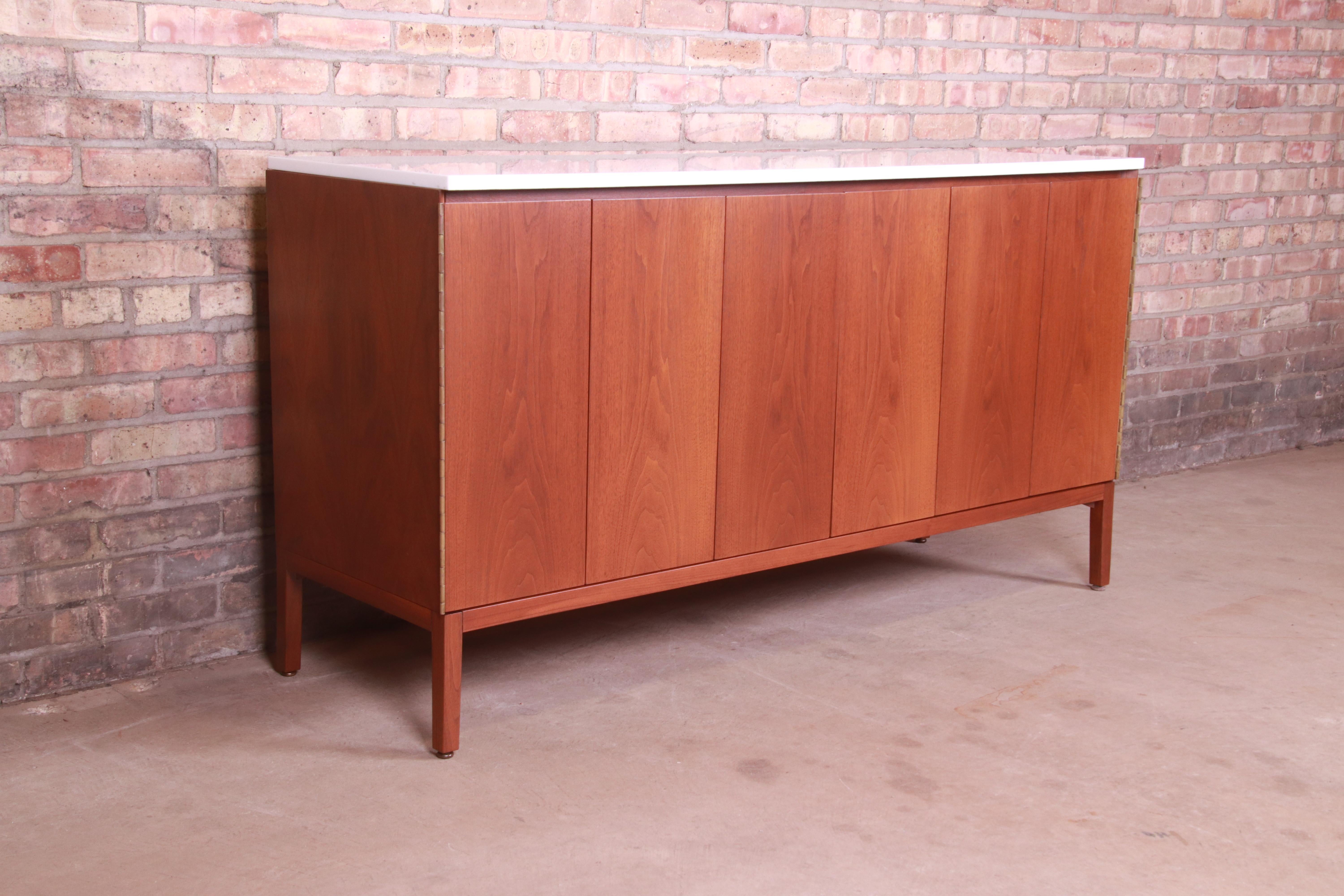 Mid-20th Century Paul McCobb for Directional Mahogany Credenza or Bar Cabinet, Newly Refinished