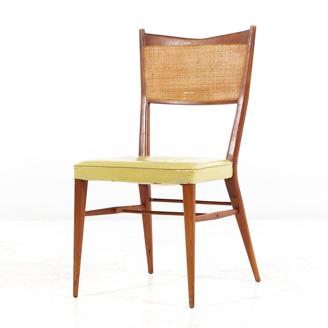 Mid-Century Modern Chaises de salle à manger en acajou blanchi et rotin Paul McCobb pour Directional MCM - 4 en vente