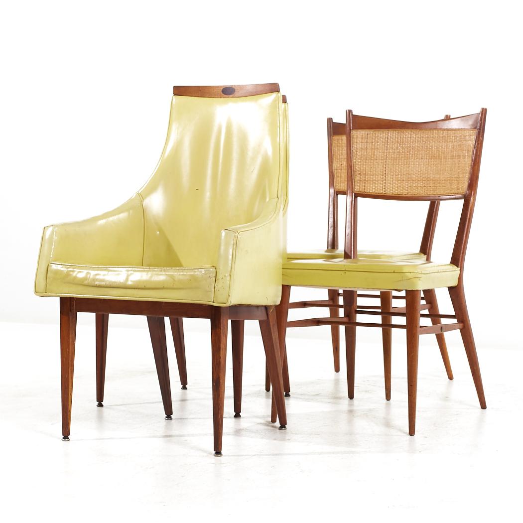 Mid-Century Modern Paul McCobb for Directional MCM Bleached Mahogany and Cane Dining Chairs - 4 For Sale
