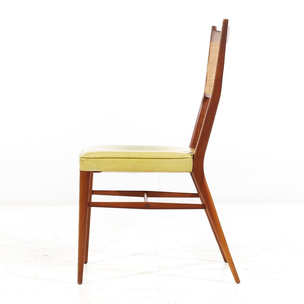 Late 20th Century Paul McCobb for Directional MCM Bleached Mahogany and Cane Dining Chairs - 4 For Sale