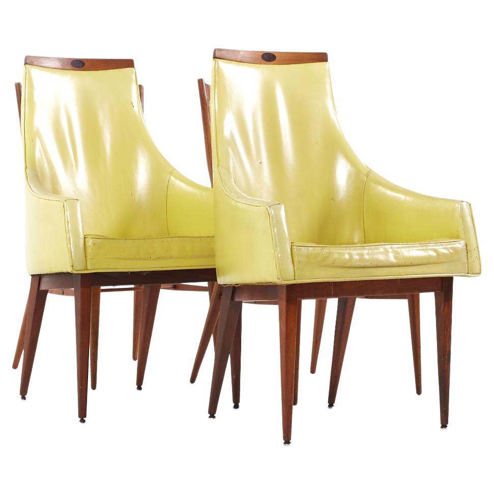 Paul McCobb for Directional MCM Bleached Mahogany and Cane Dining Chairs - 4