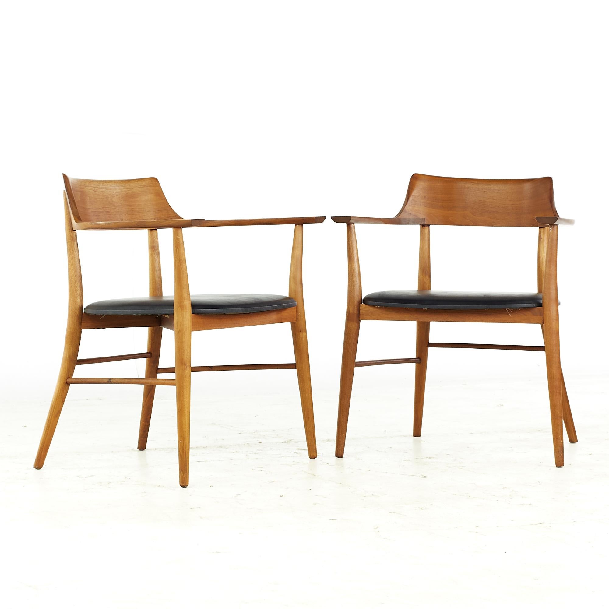 Paul McCobb for Directional midcentury occasional lounge chairs - pair.

Each chair measures: 24.75 wide x 21 deep x 29.5 inches high, with a seat height of 17 and arm height/chair clearance of 25.75 inches.

All pieces of furniture can be had