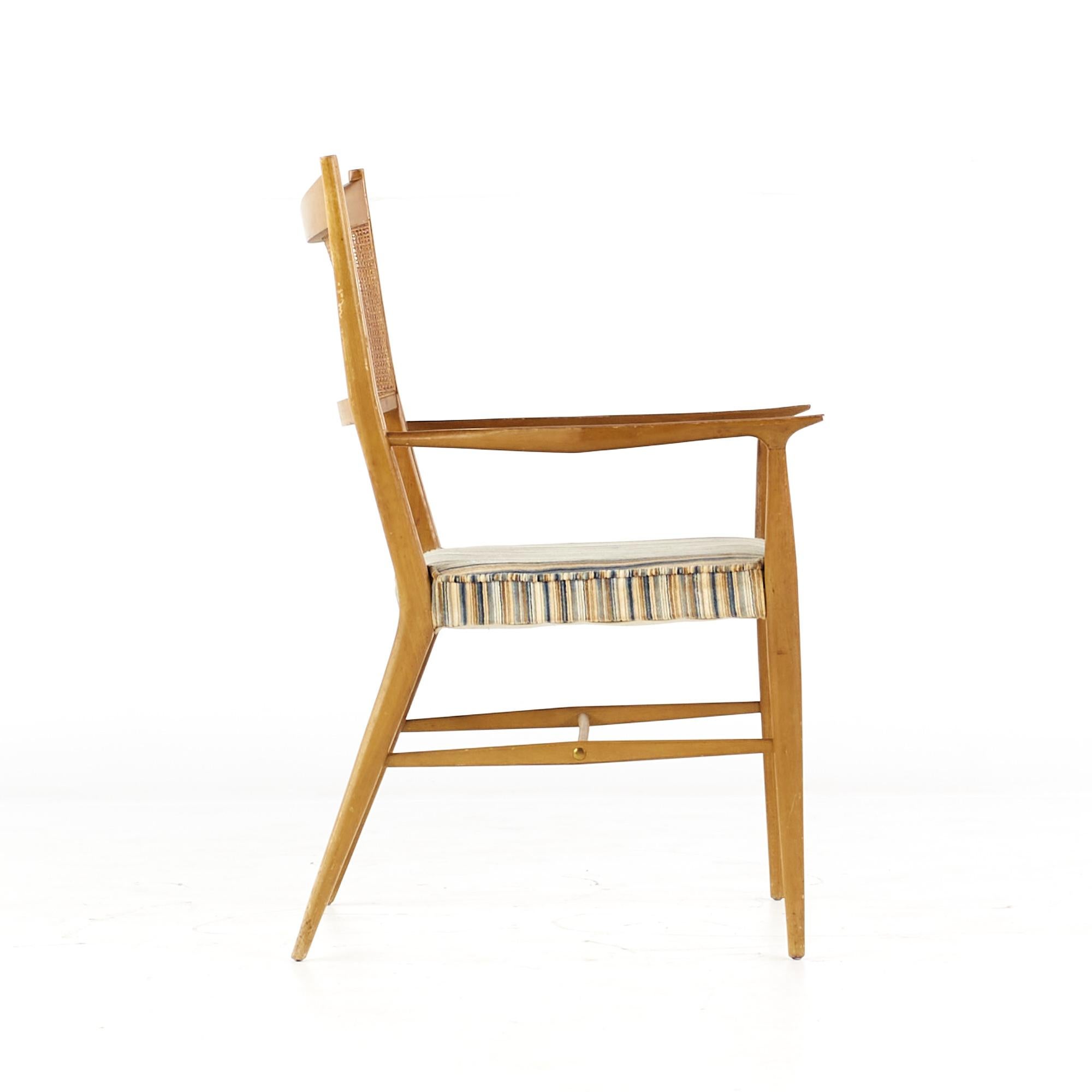 Paul McCobb for Directional Mid Century Walnut and Cane Dining Chairs, Set of 6 (chaises de salle à manger en noyer et en rotin du milieu du siècle dernier) en vente 7