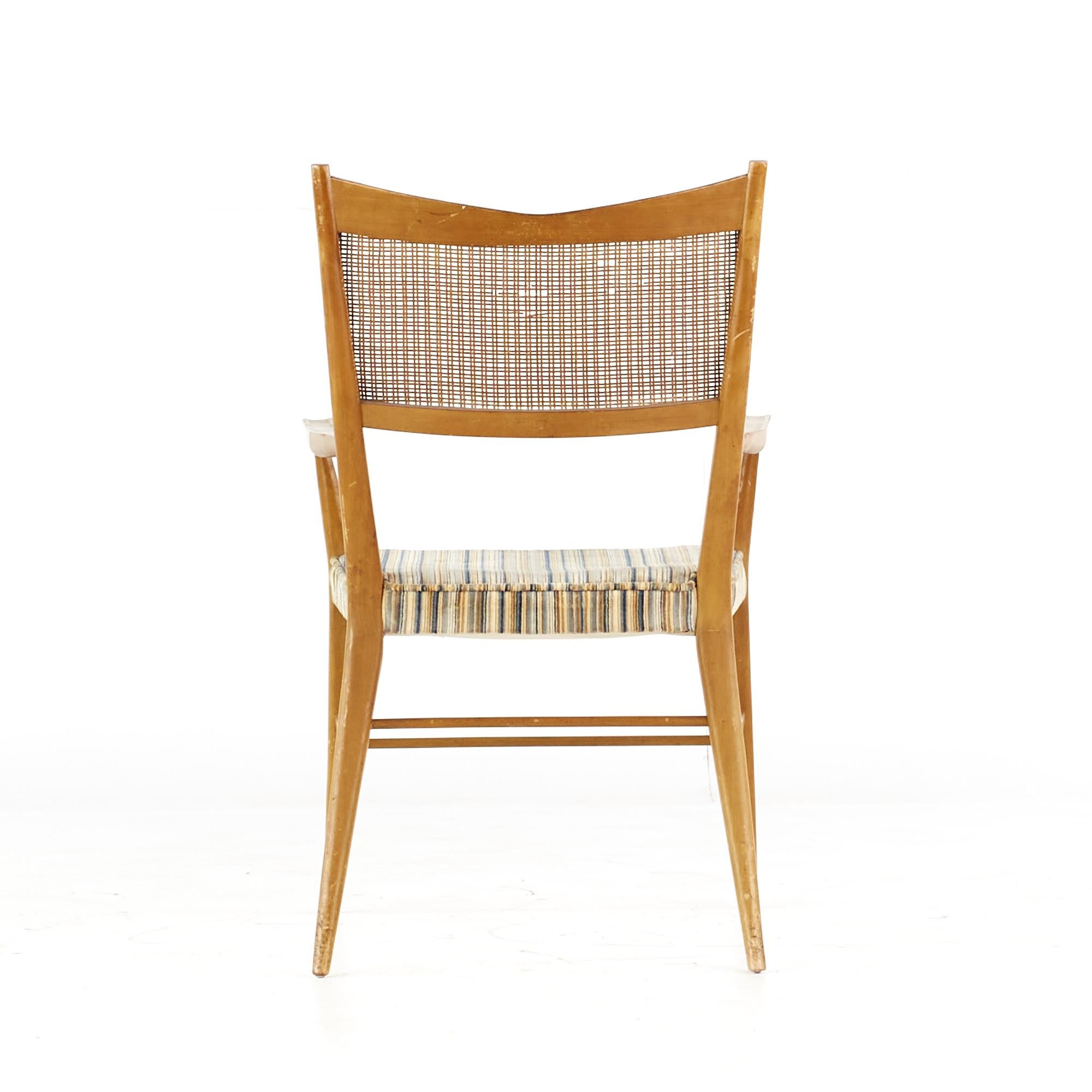 Paul McCobb for Directional Mid Century Walnut and Cane Dining Chairs, Set of 6 (chaises de salle à manger en noyer et en rotin du milieu du siècle dernier) en vente 8