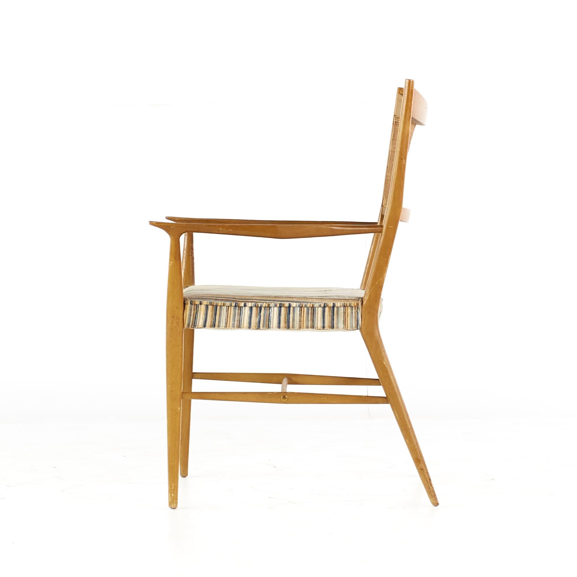 Paul McCobb for Directional Mid Century Walnut and Cane Dining Chairs, Set of 6 (chaises de salle à manger en noyer et en rotin du milieu du siècle dernier) en vente 9