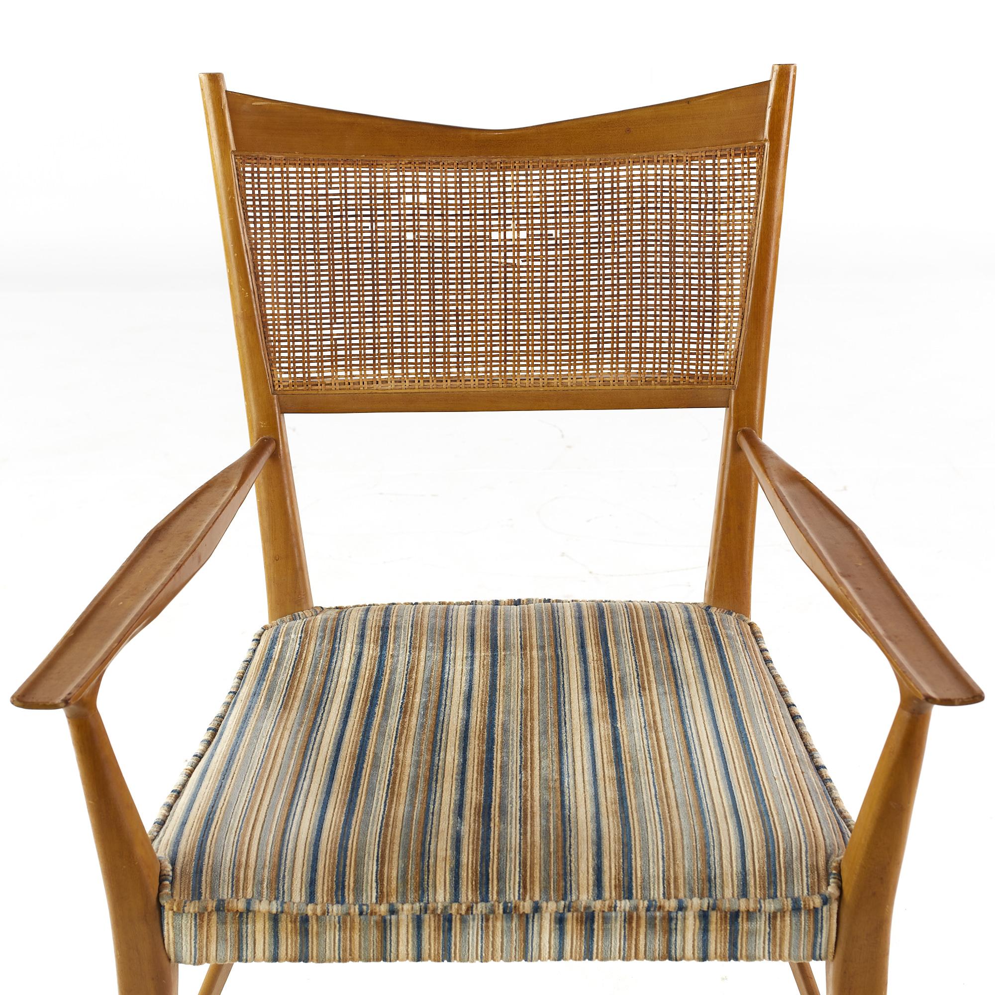 Paul McCobb for Directional Mid Century Walnut and Cane Dining Chairs, Set of 6 (chaises de salle à manger en noyer et en rotin du milieu du siècle dernier) en vente 10