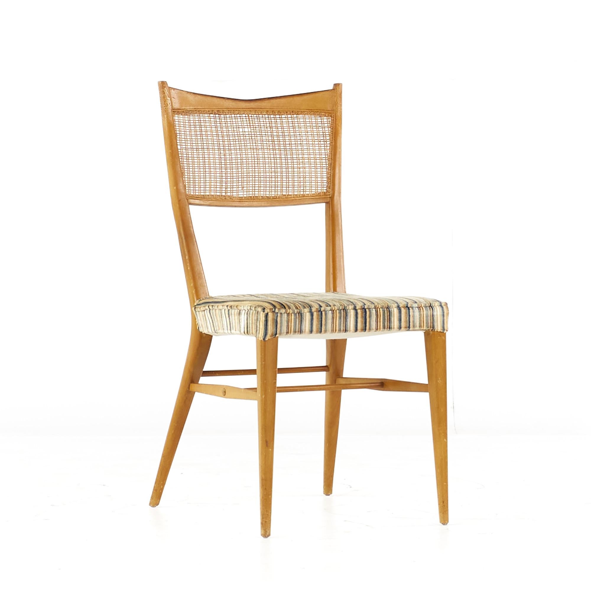 Américain Paul McCobb for Directional Mid Century Walnut and Cane Dining Chairs, Set of 6 (chaises de salle à manger en noyer et en rotin du milieu du siècle dernier) en vente
