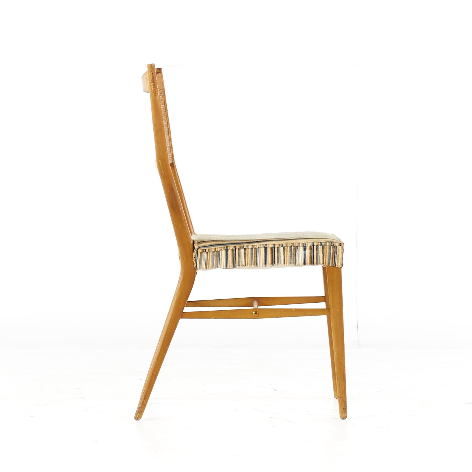 Canne Paul McCobb for Directional Mid Century Walnut and Cane Dining Chairs, Set of 6 (chaises de salle à manger en noyer et en rotin du milieu du siècle dernier) en vente
