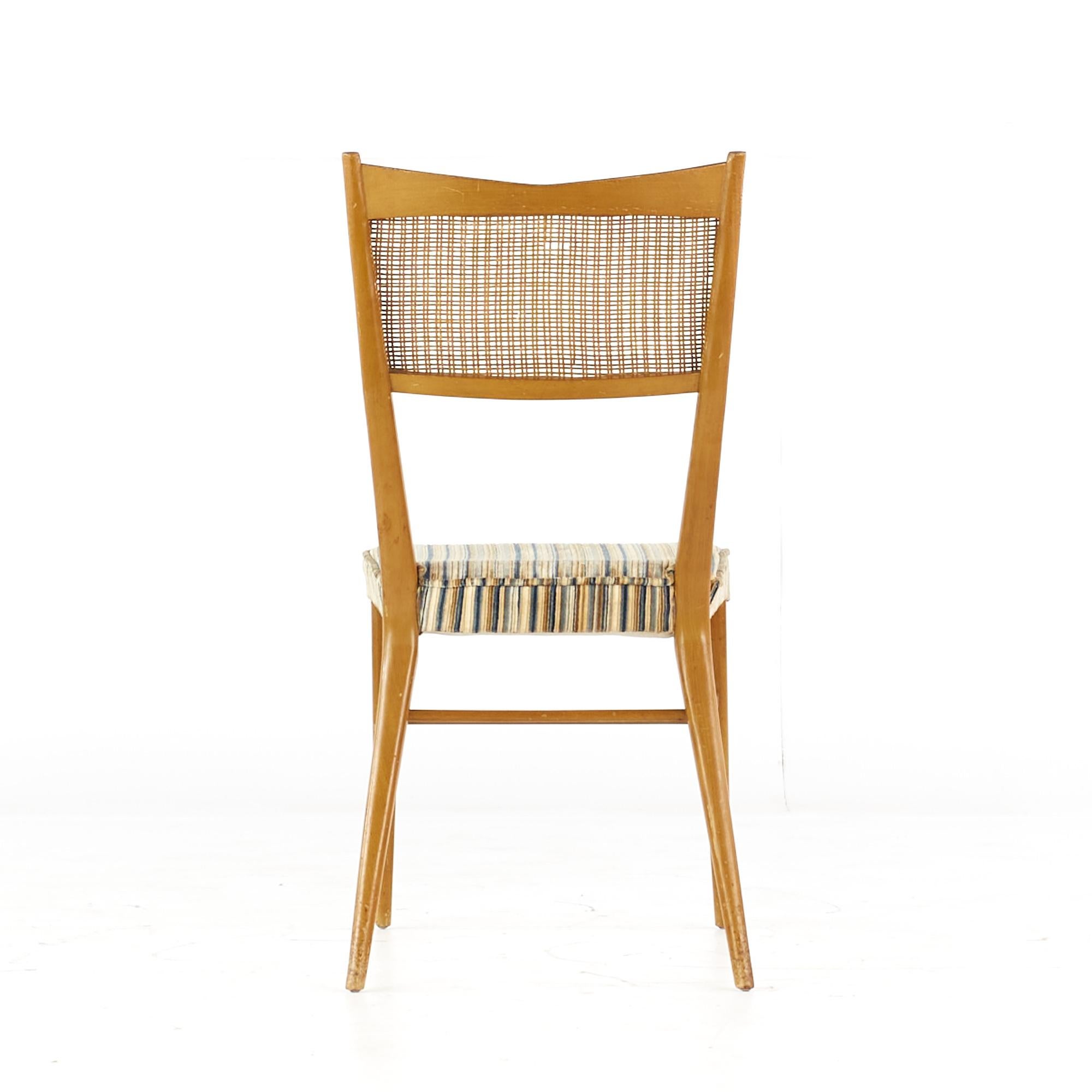 Paul McCobb for Directional Mid Century Walnut and Cane Dining Chairs, Set of 6 (chaises de salle à manger en noyer et en rotin du milieu du siècle dernier) en vente 1