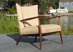 Paul McCobb per Directional Modello 1321 Sedia da salotto in noce e tappezzeria chiara