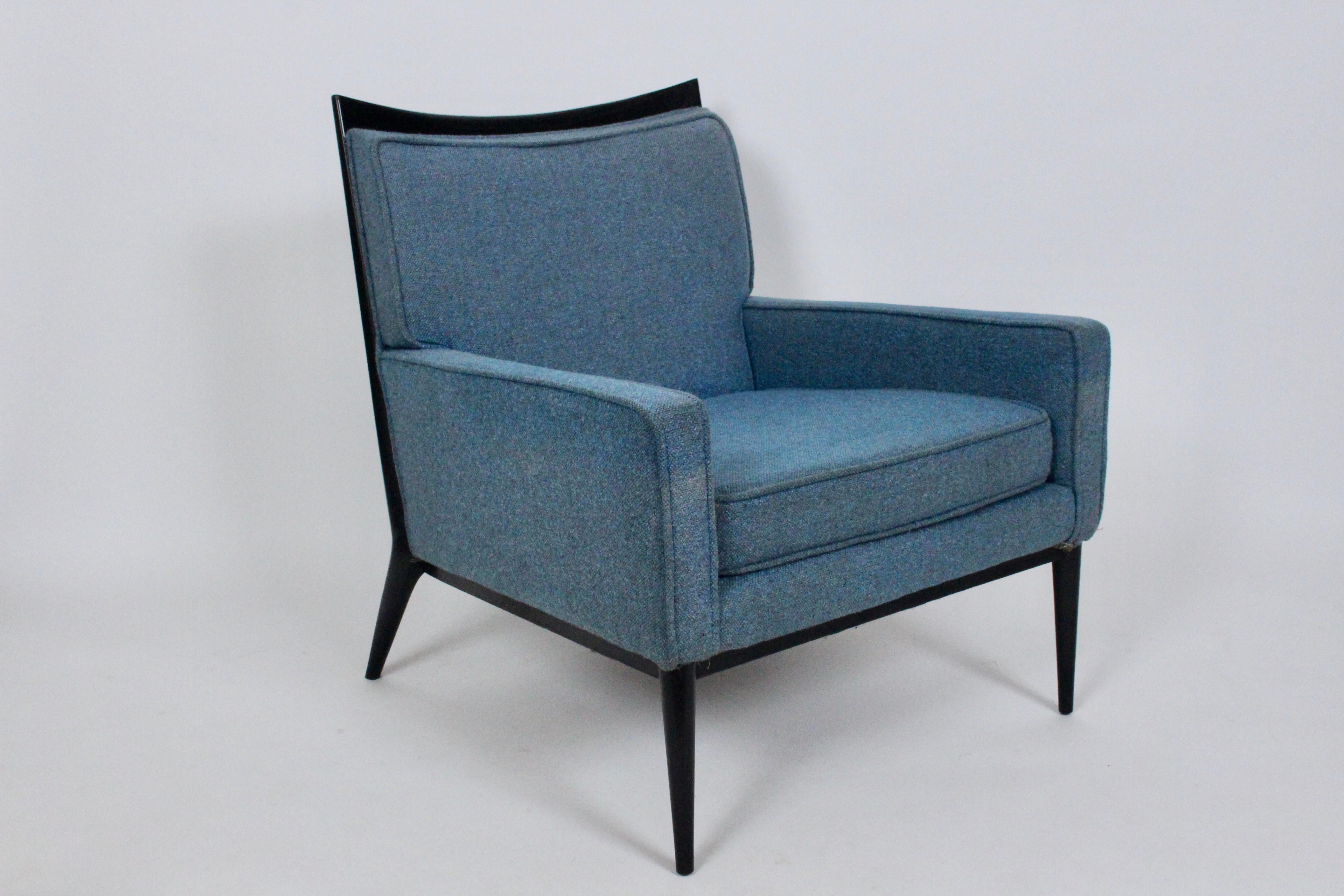 Paul McCobb for Directional Model 1322 Black Rim Lounge Chair For Sale 4