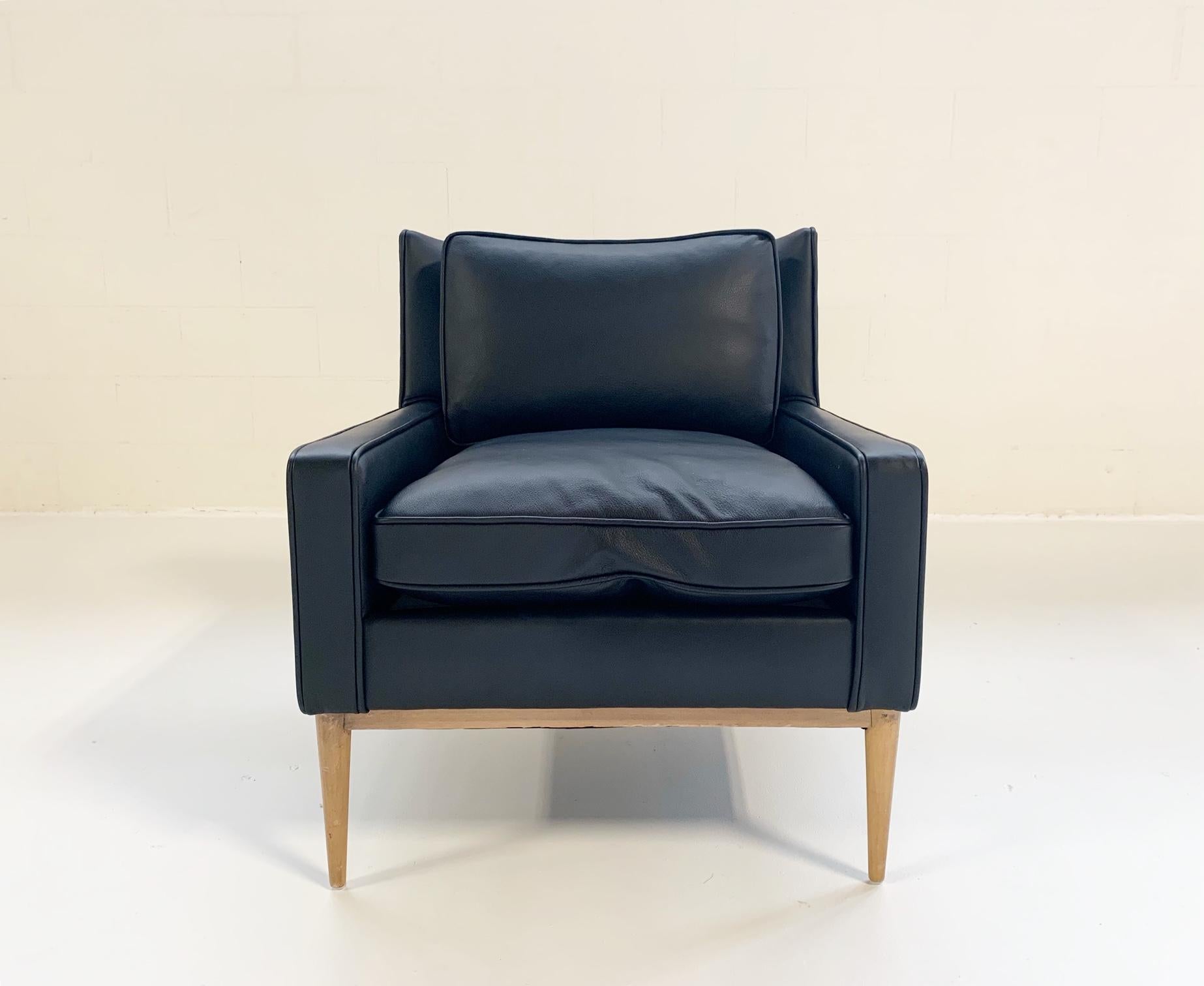 Mid-Century Modern Paul McCobb for Directional Model 302 Lounge Chair in Loro Piana Bufalo Leather