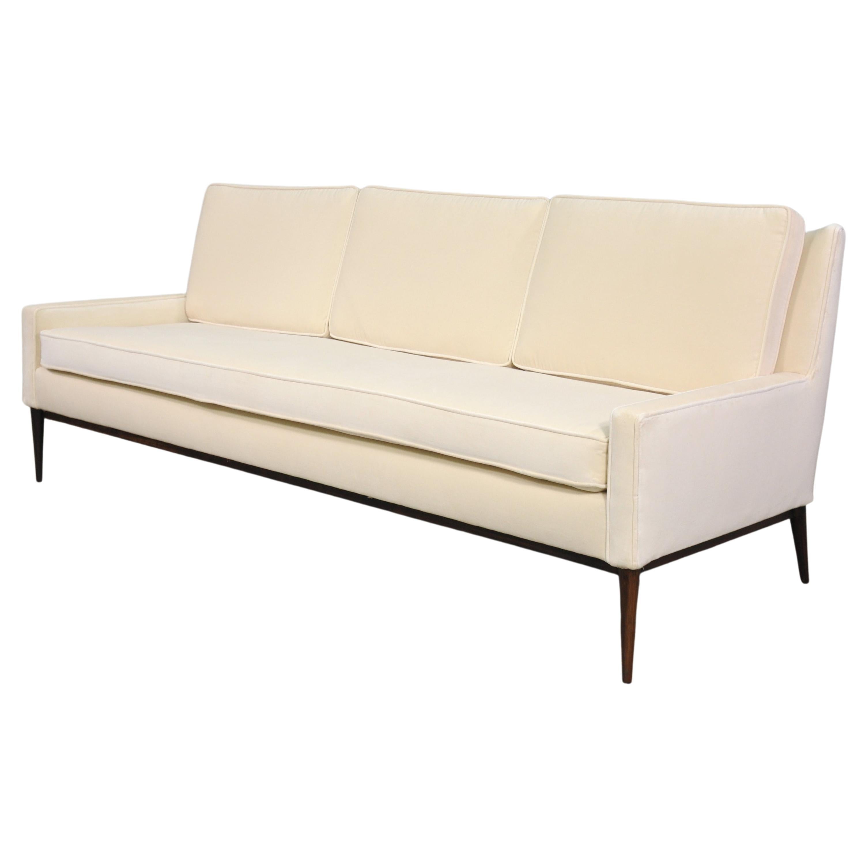 Off-White-Samt-Sofa von Paul McCobb für Directional, 1950er Jahre im Angebot 2
