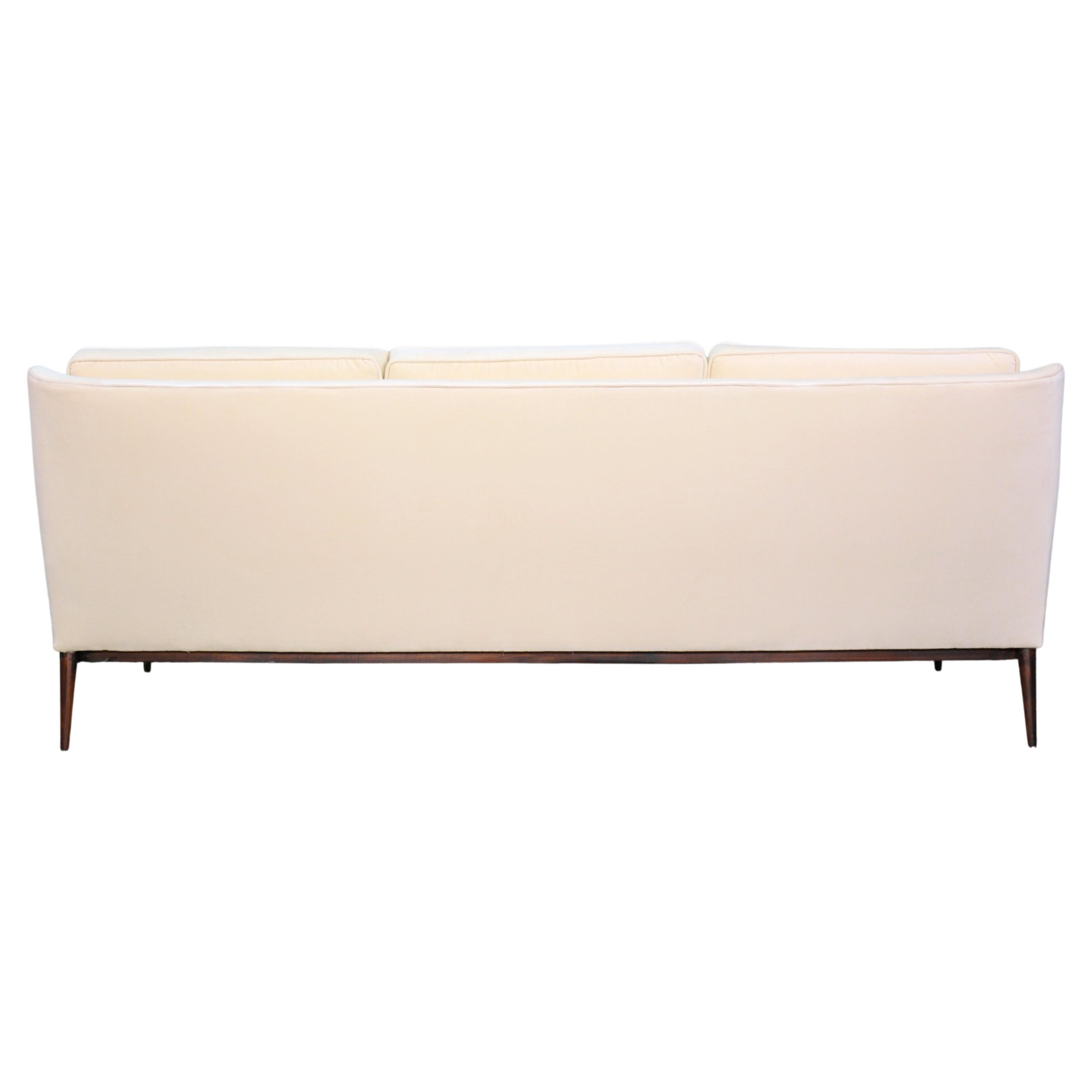 Off-White-Samt-Sofa von Paul McCobb für Directional, 1950er Jahre im Angebot 3