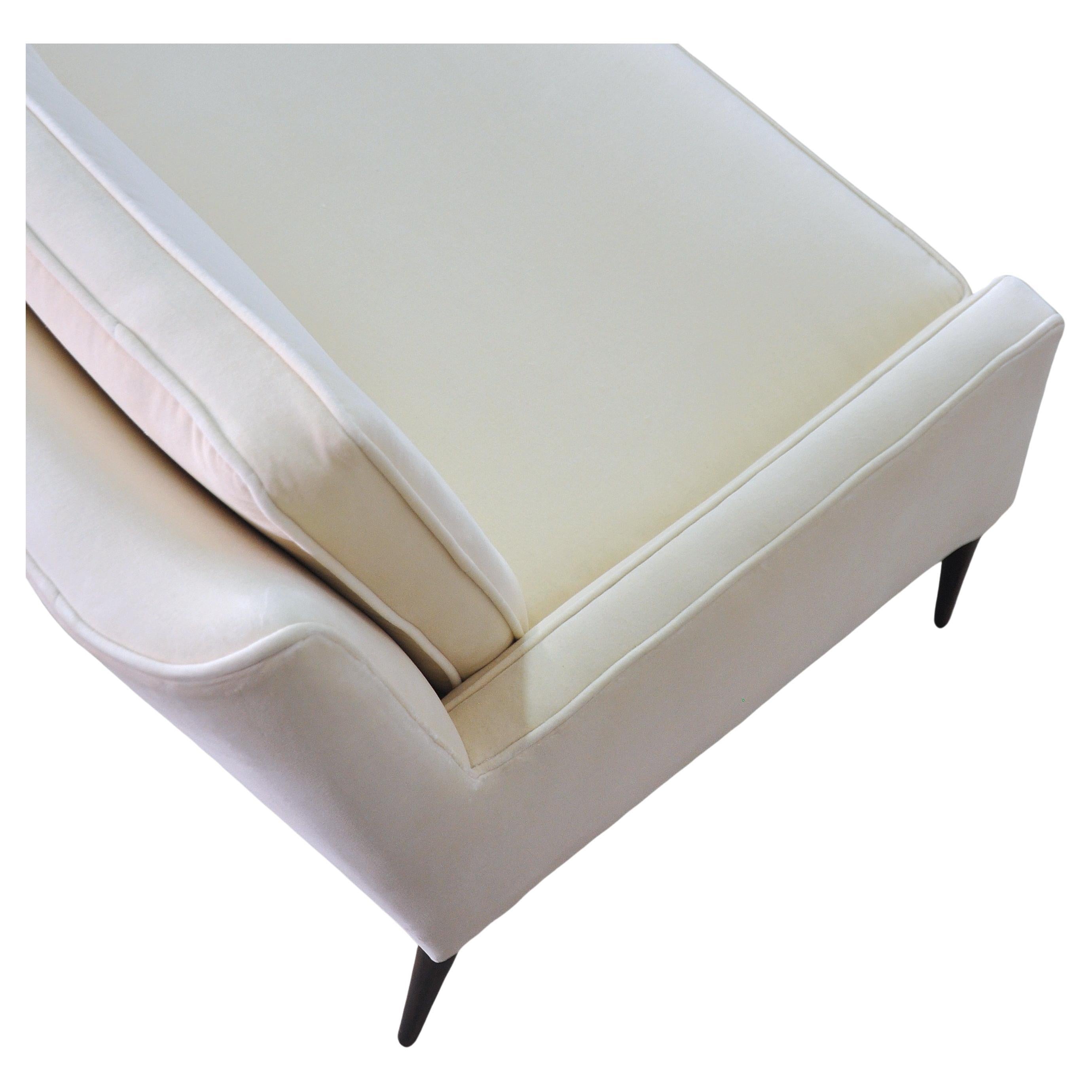 Off-White-Samt-Sofa von Paul McCobb für Directional, 1950er Jahre (amerikanisch) im Angebot