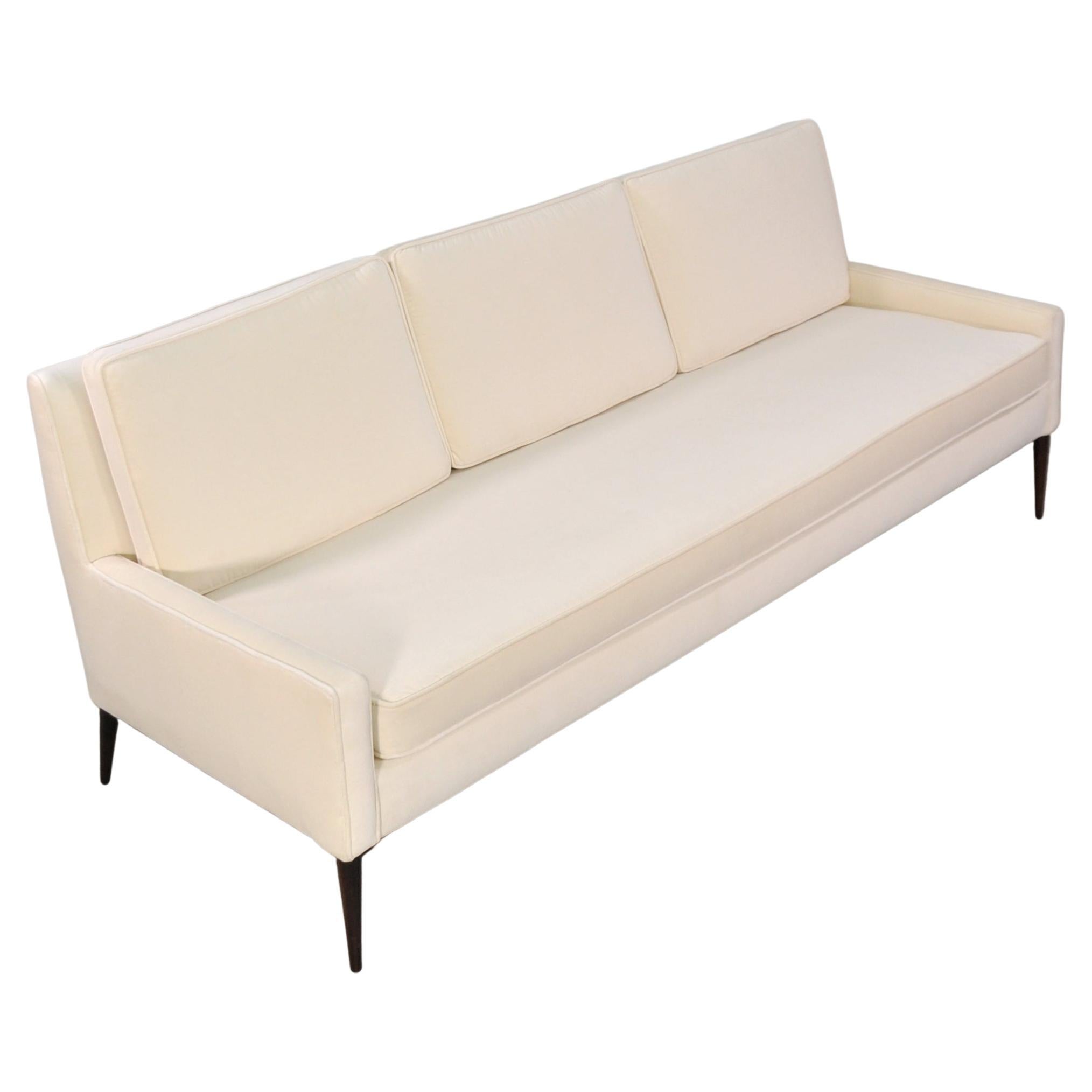 Off-White-Samt-Sofa von Paul McCobb für Directional, 1950er Jahre im Angebot 4
