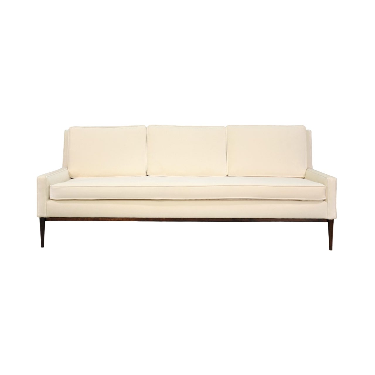 Paul McCobb for Directional Off-White Velvet Sofa, 1950s For Sale