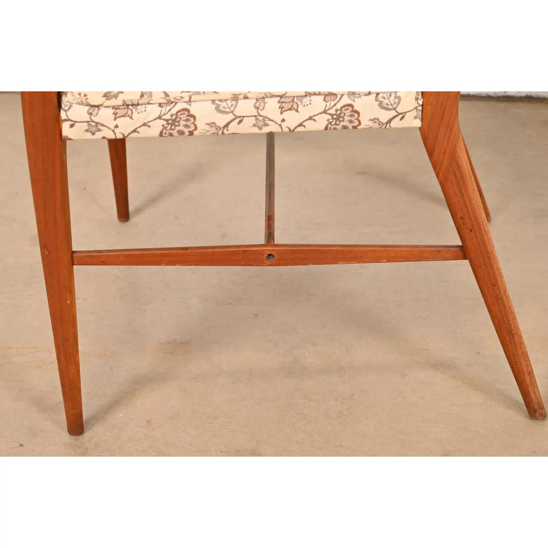 Paul McCobb for Directional Sculpted Walnut Armchairs, Pair For Sale 3