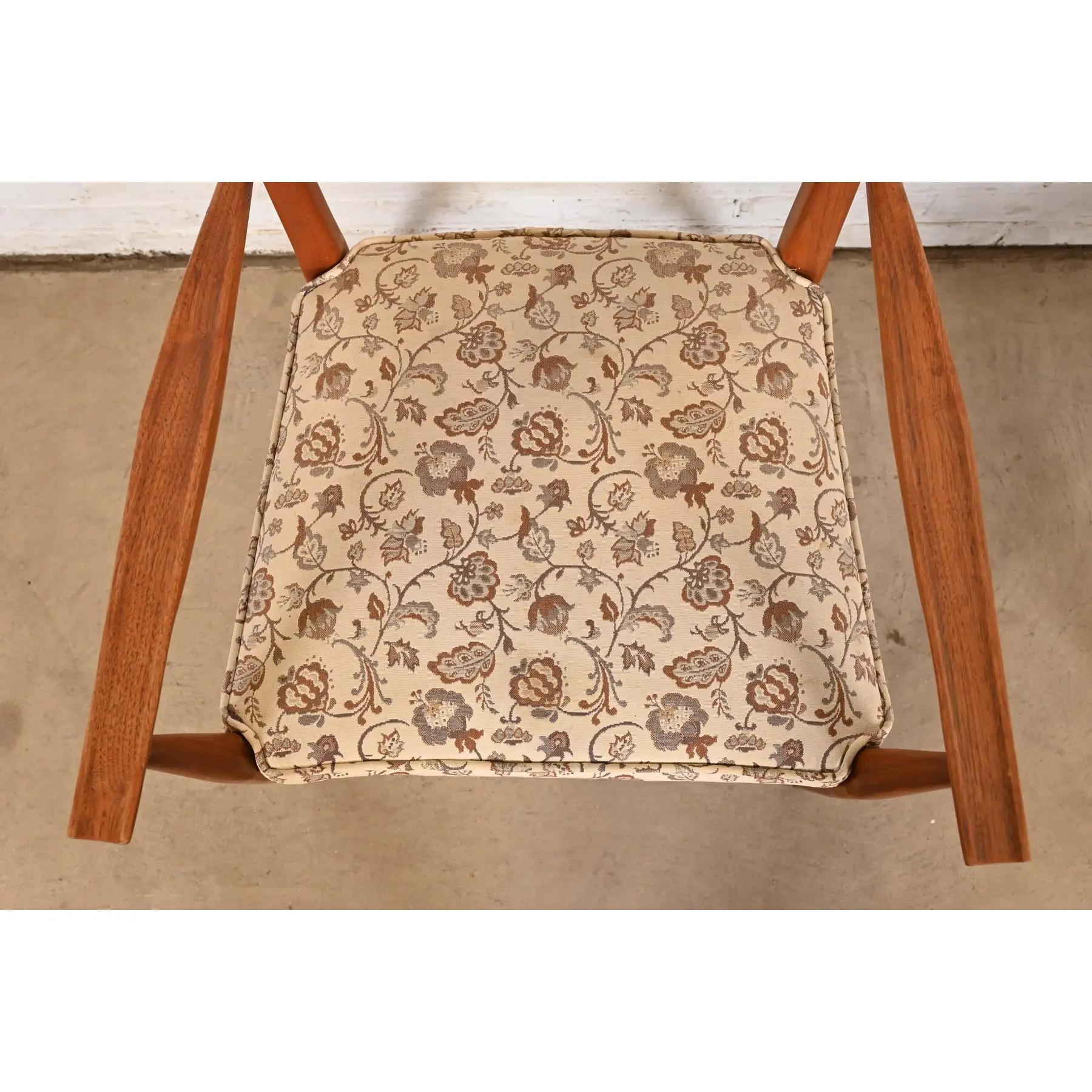 Paul McCobb for Directional Sculpted Walnut Armchairs, Pair For Sale 1
