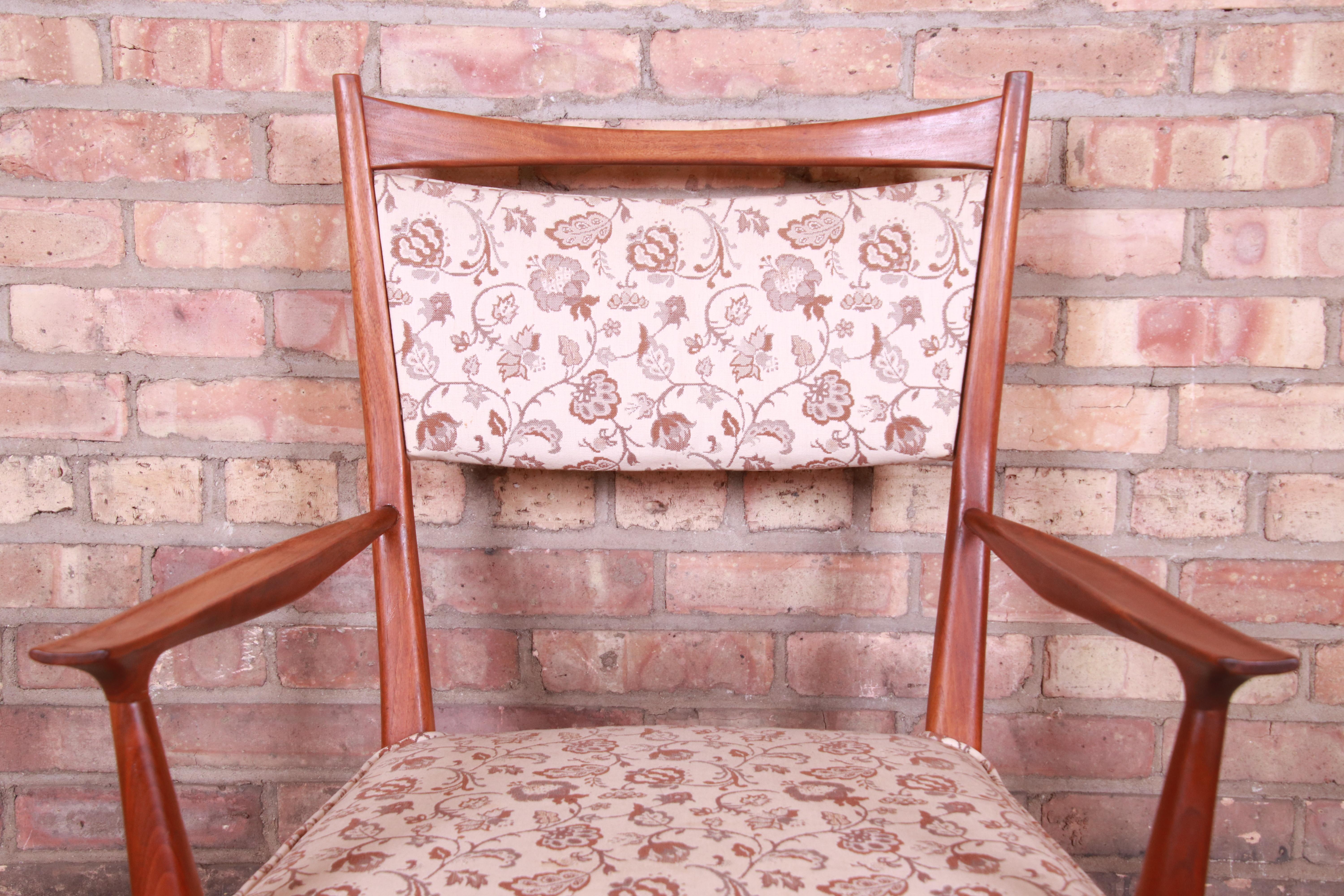 Paul McCobb for Directional Sculpted Walnut Dining Chairs, Set of Six 7