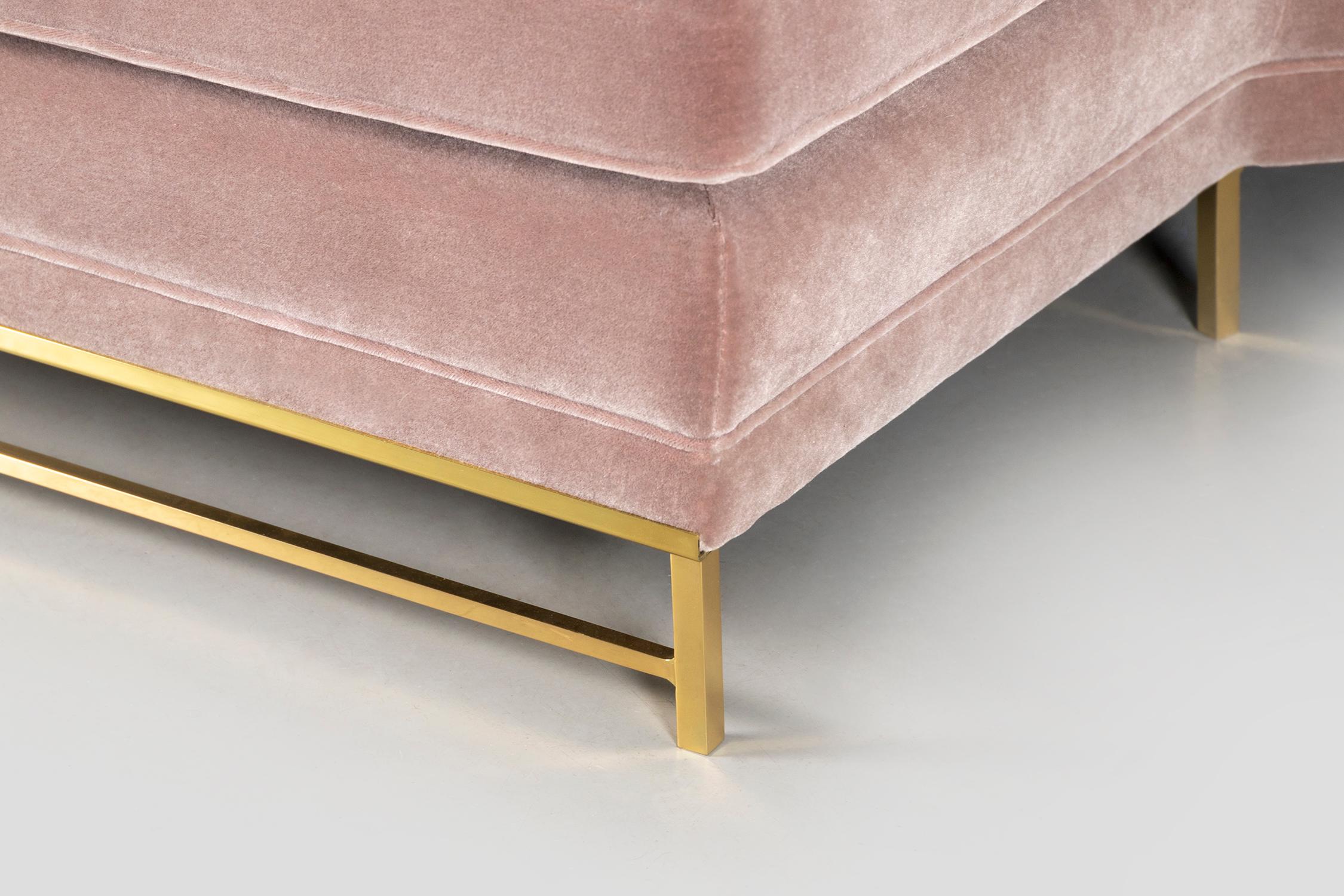 Brass Paul McCobb for Directional Sectional Sofa For Sale
