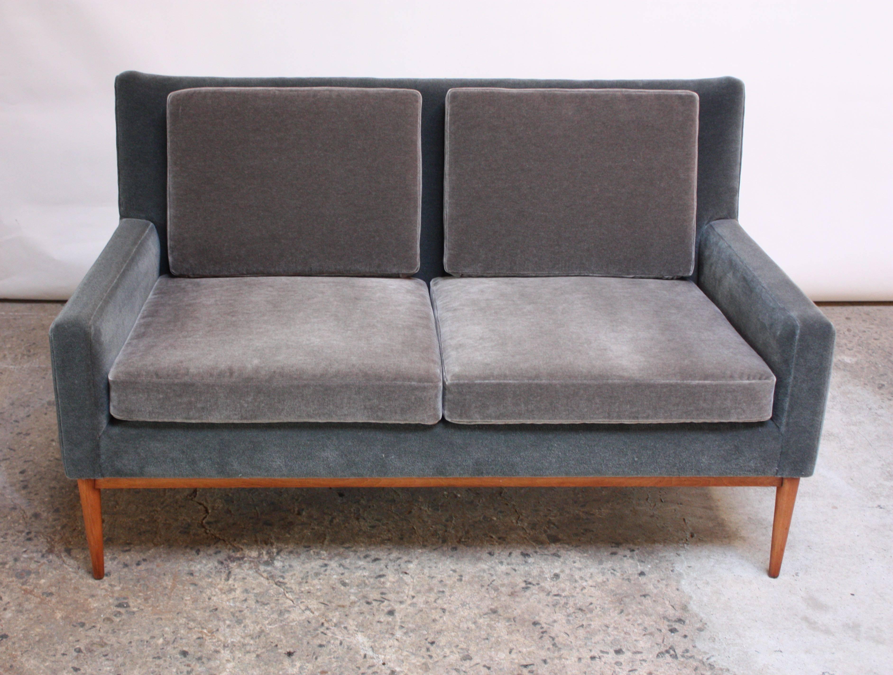 American Paul McCobb for Directional Settee in Maple and Mohair