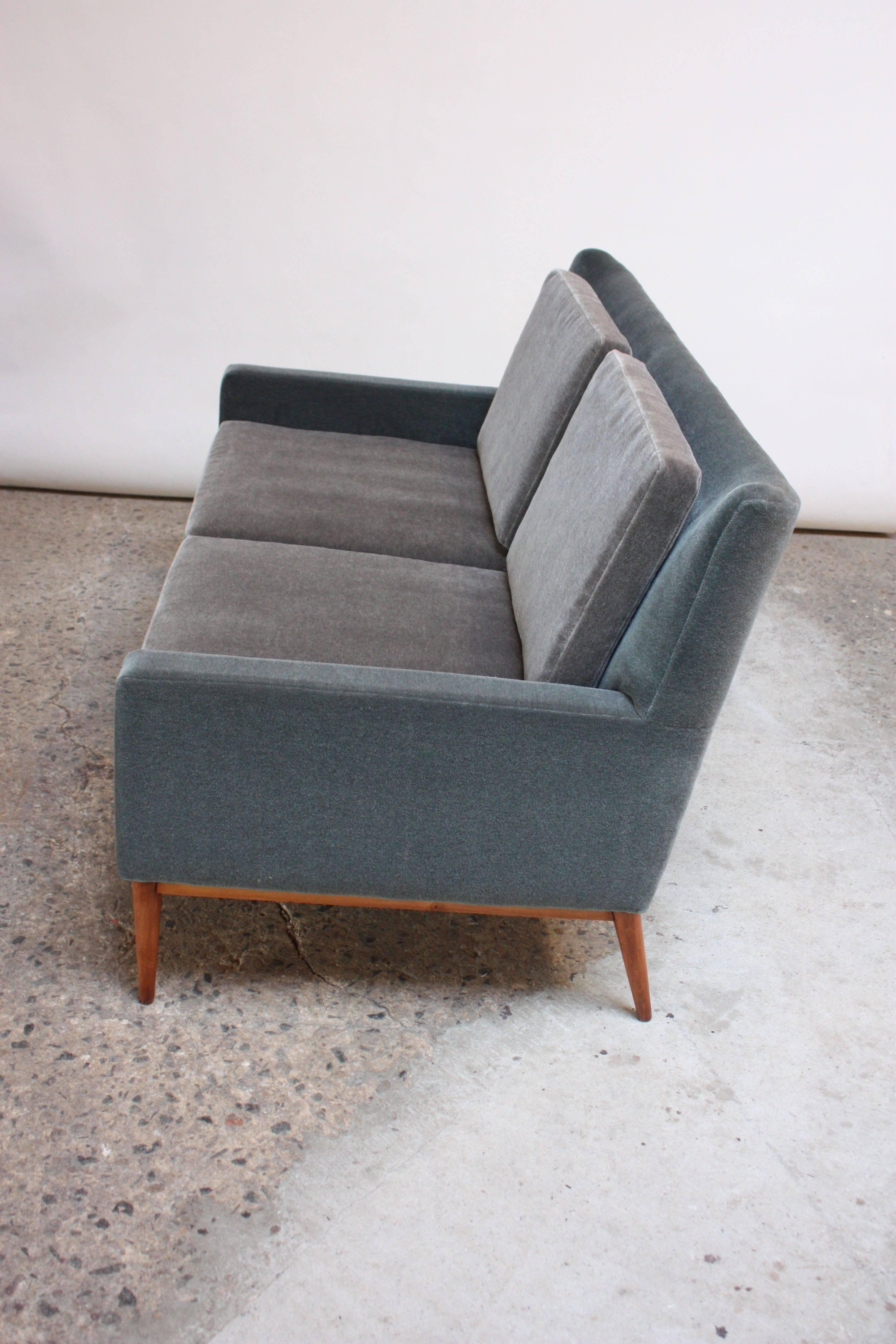 Mid-20th Century Paul McCobb for Directional Settee in Maple and Mohair