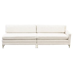 Paul McCobb for Directional Two-Piece Cream White Sectional Sofa, 1958, Brass