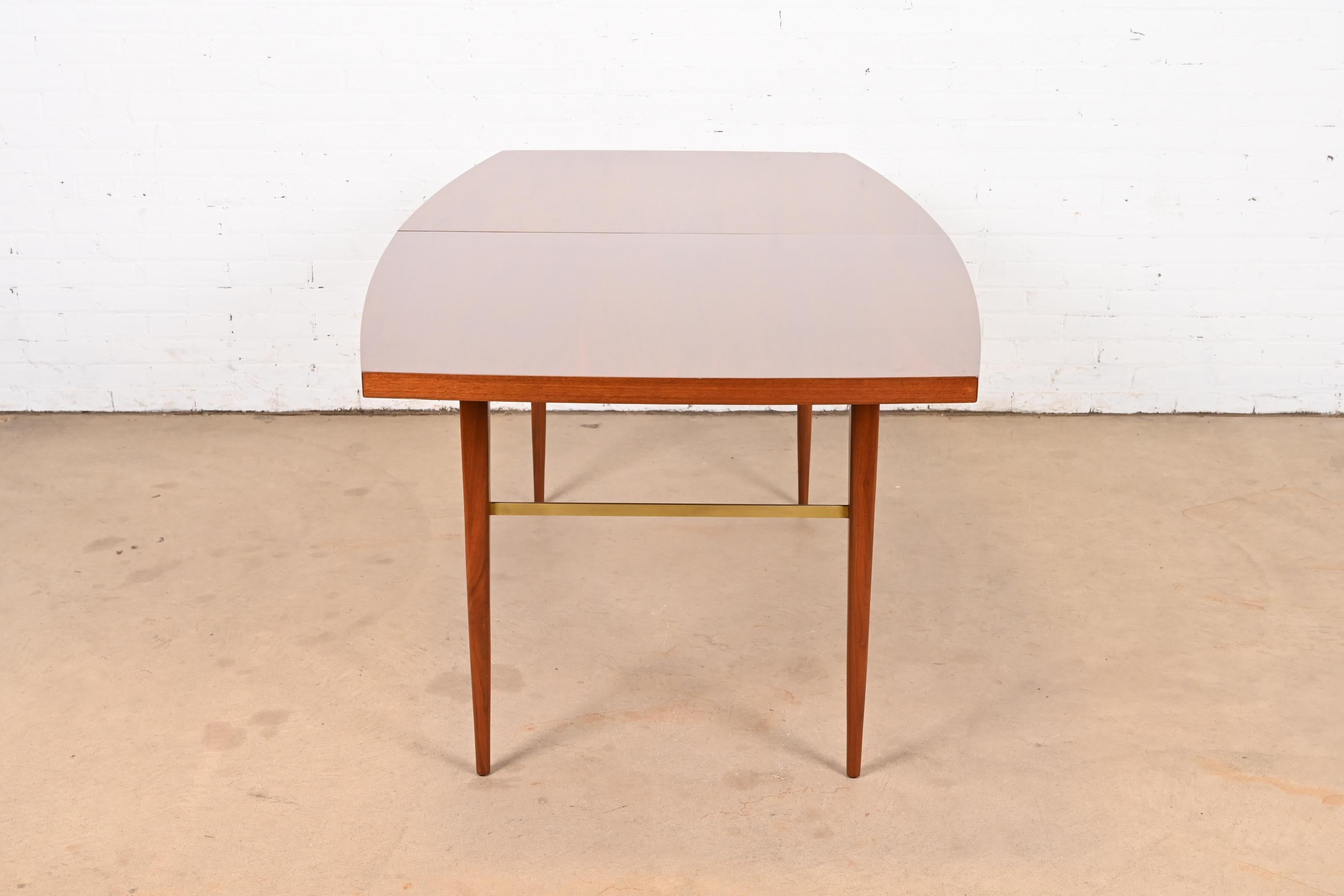 Paul McCobb for Directional Walnut and Brass Boat-Shaped Extension Dining Table 4