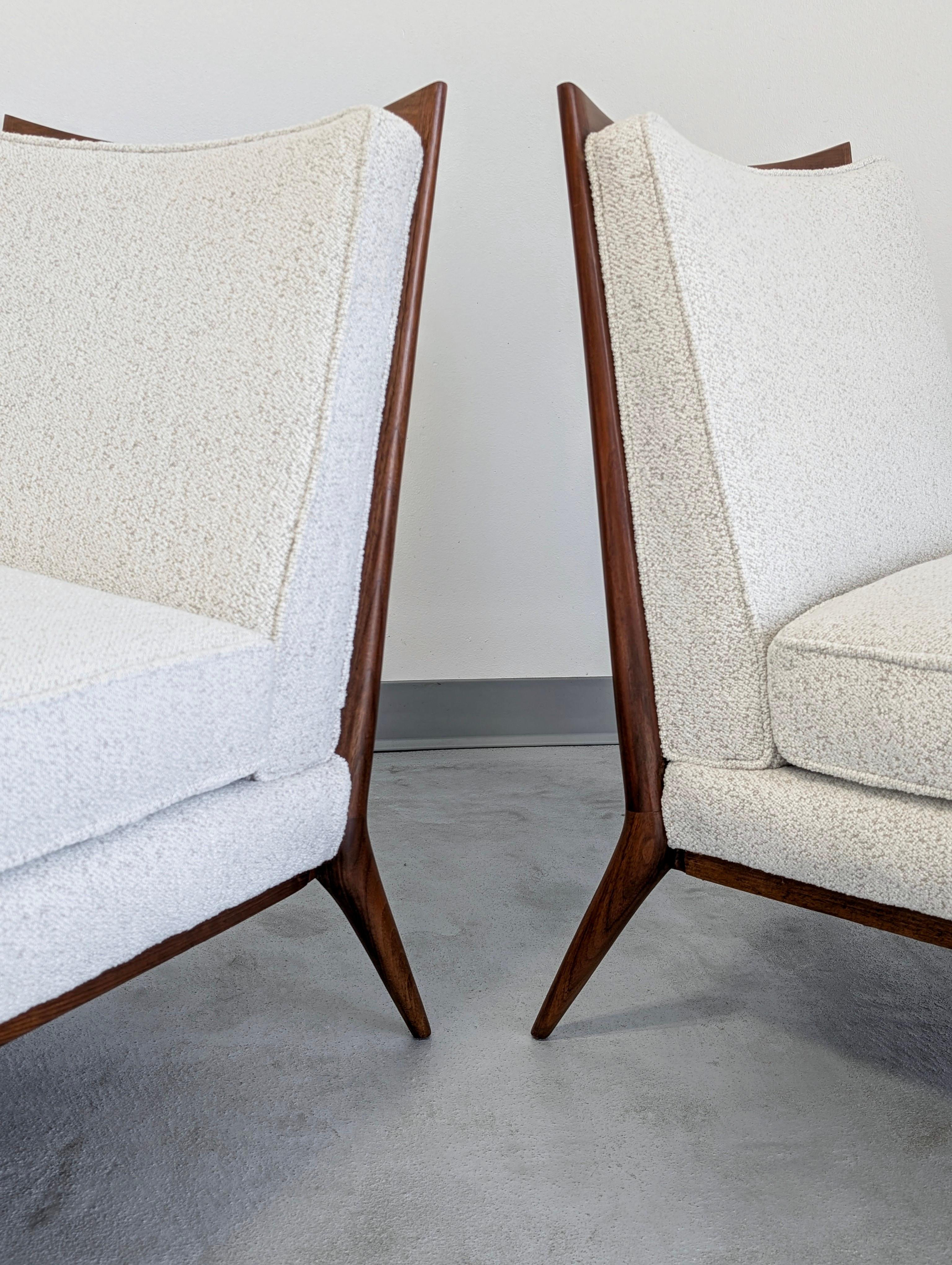 Paul McCobb per Directional Walnut Slipper Chairs in vendita 1