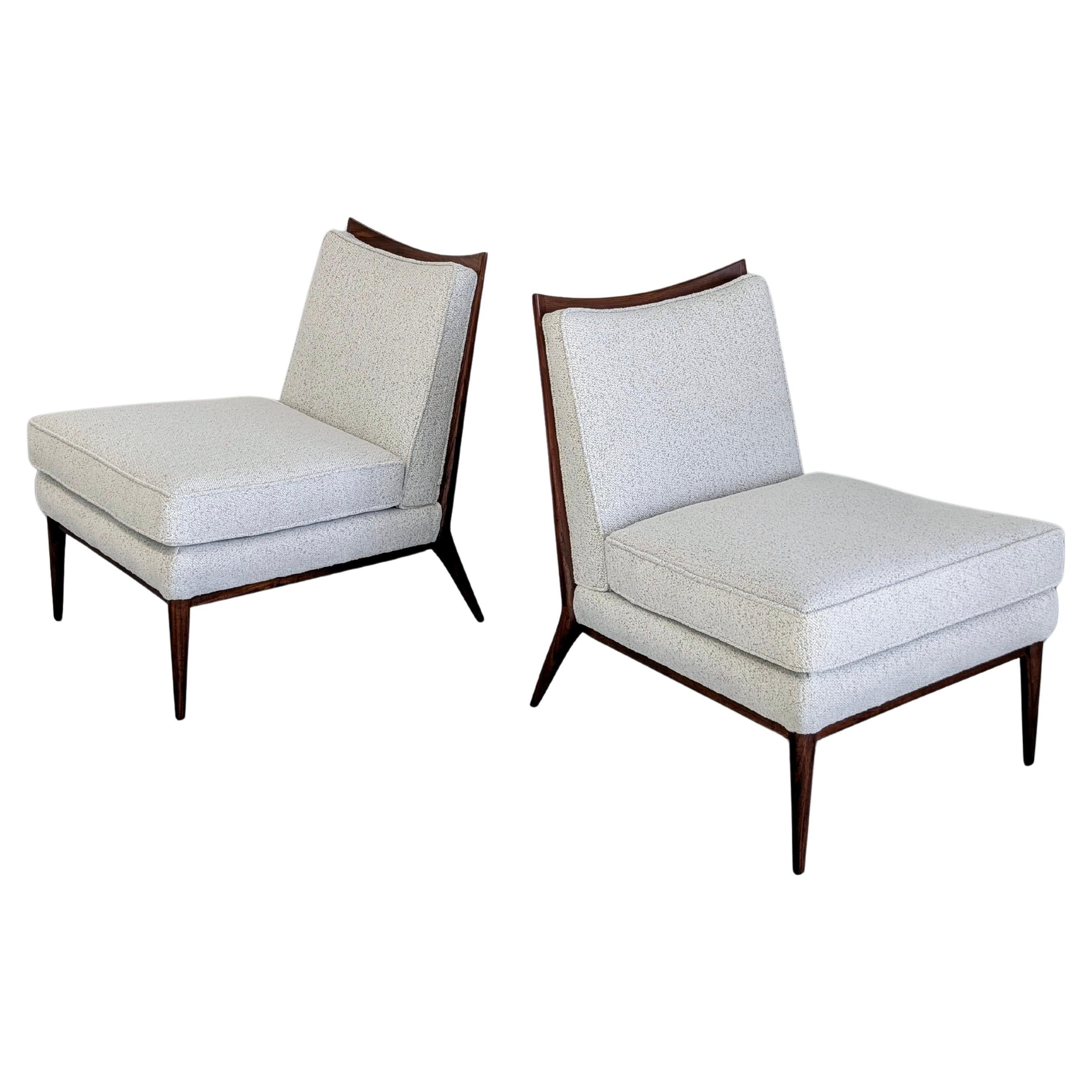 Paul McCobb per Directional Walnut Slipper Chairs in vendita
