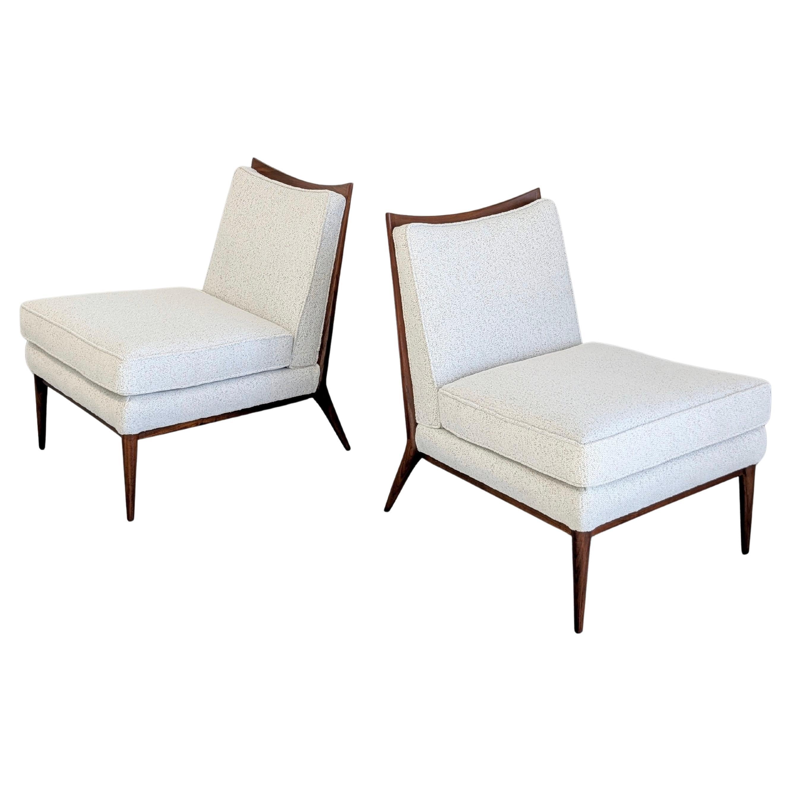 Paul McCobb per Directional Walnut Slipper Chairs in vendita
