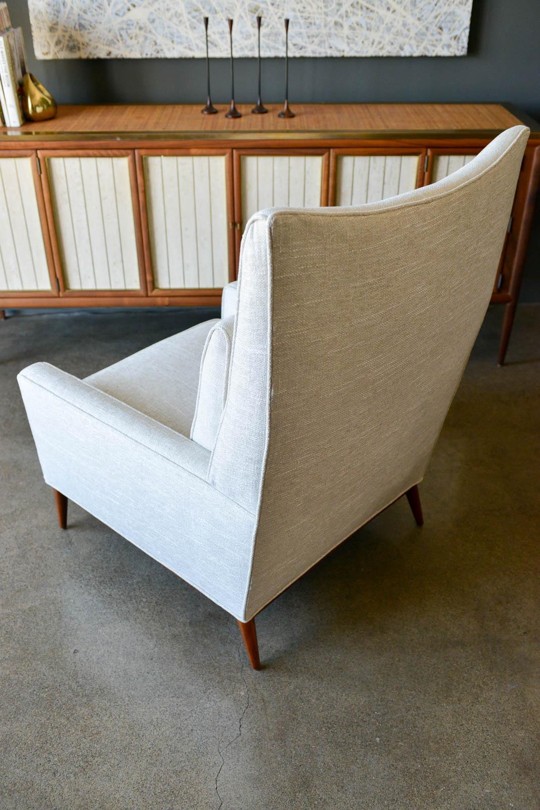 Fabric Paul McCobb for Directional Wingback Lounge Chair Model 314, circa 1955