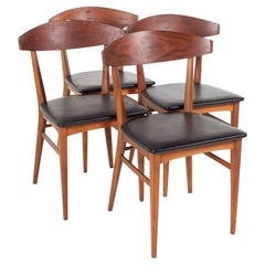 Paul McCobb for Lane Components Mid Century Walnut Dining Chairs, Set of 4
