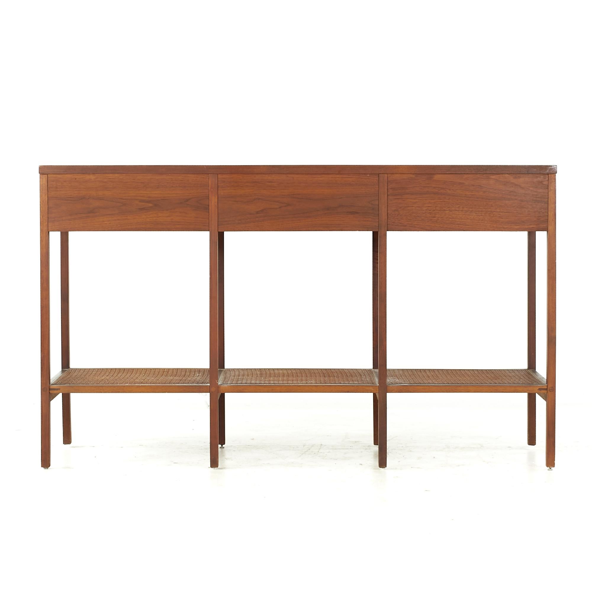 Paul McCobb for Lane Delineator Midcentury Rosewood and Cane Console Table In Good Condition In Countryside, IL