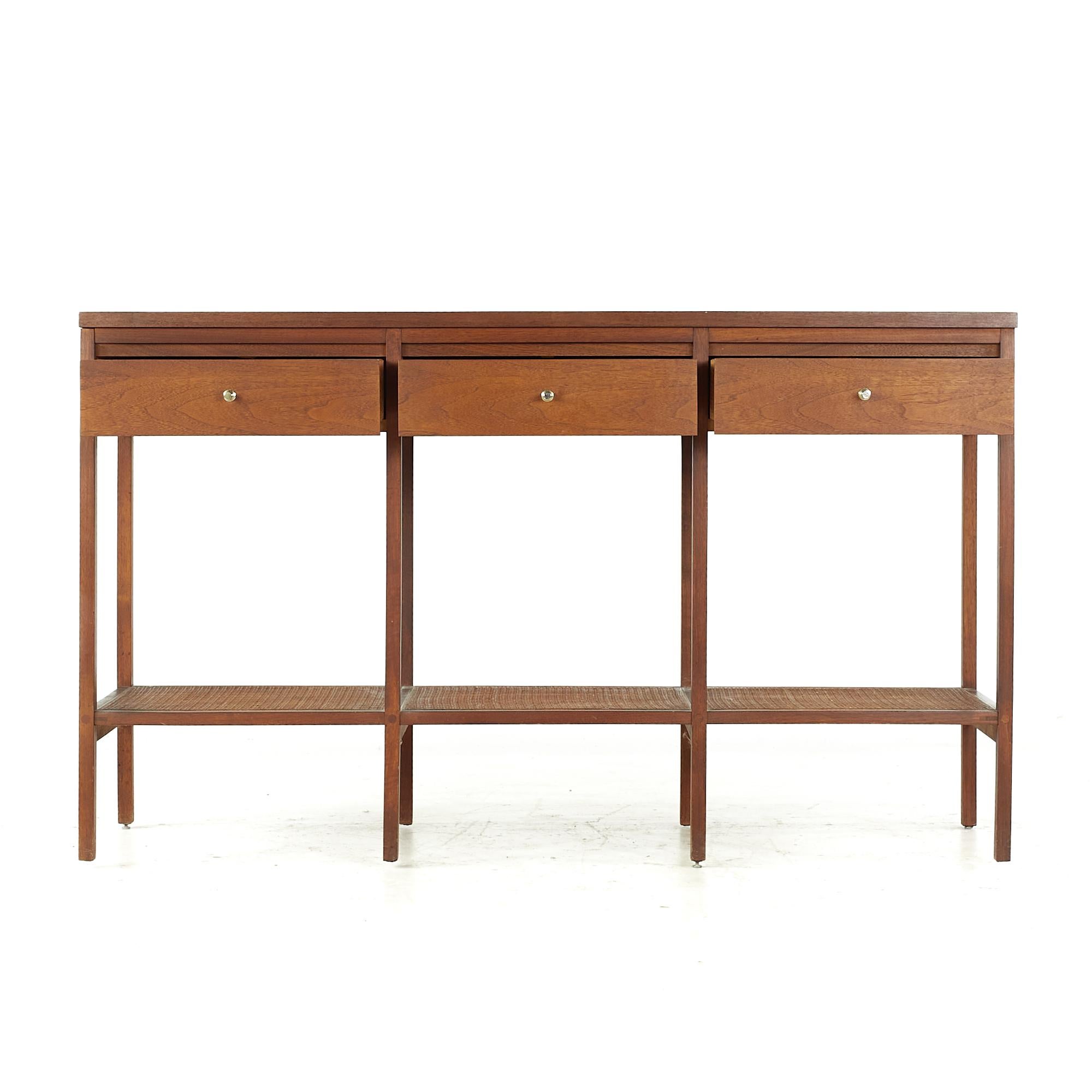 Paul McCobb for Lane Delineator Midcentury Rosewood and Cane Console Table 2