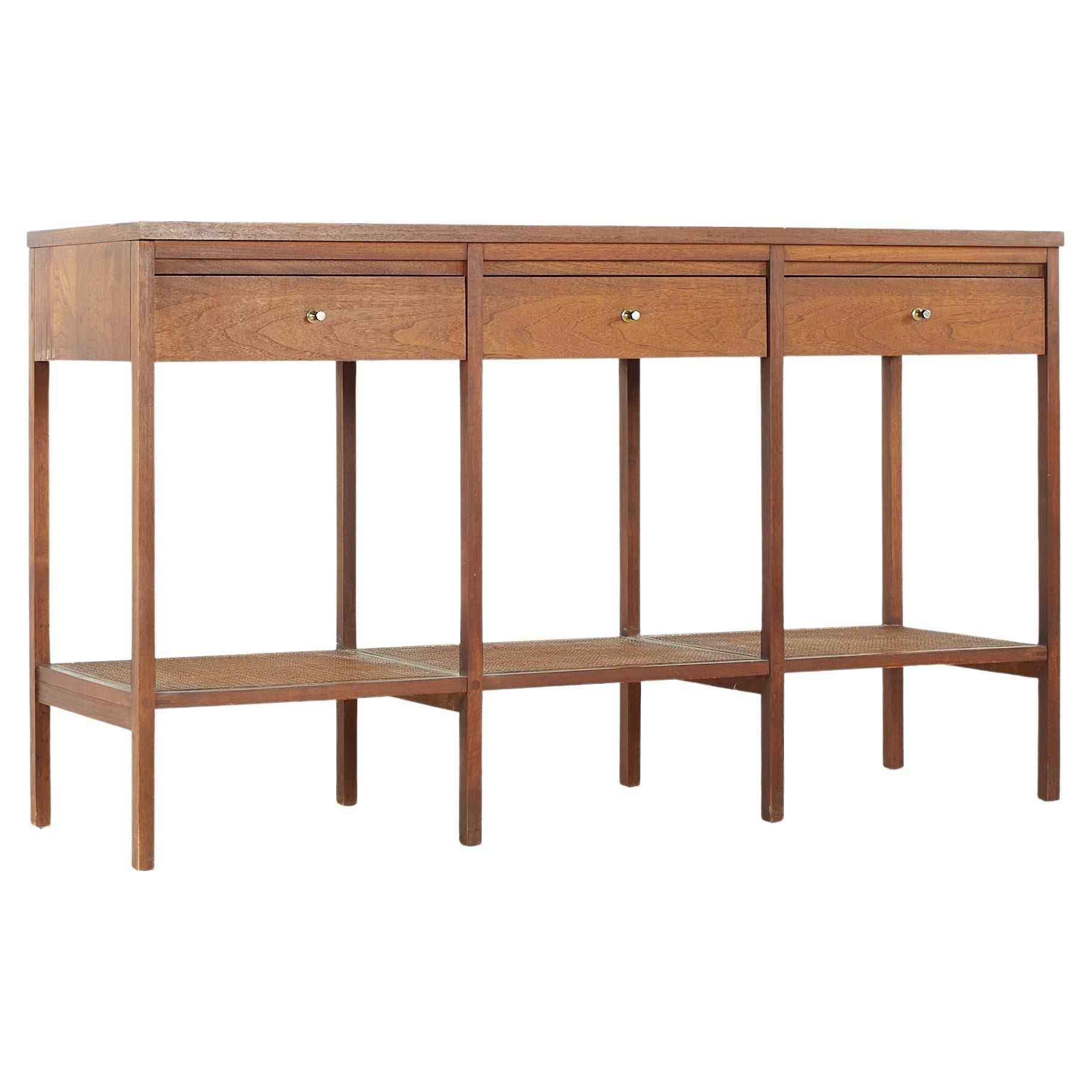 Paul McCobb for Lane Delineator Midcentury Rosewood and Cane Console Table